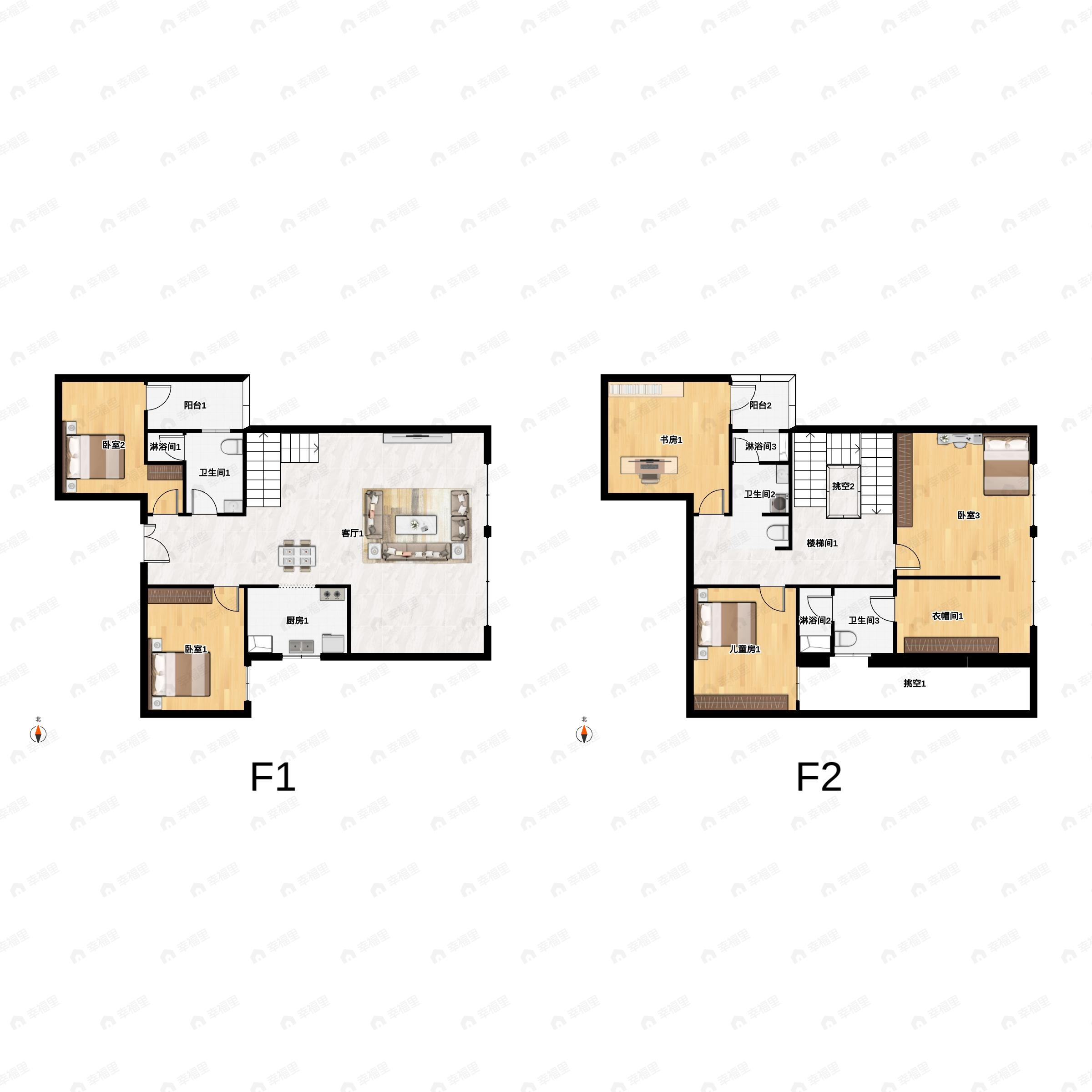 5室2厅3卫建面157平东户型图