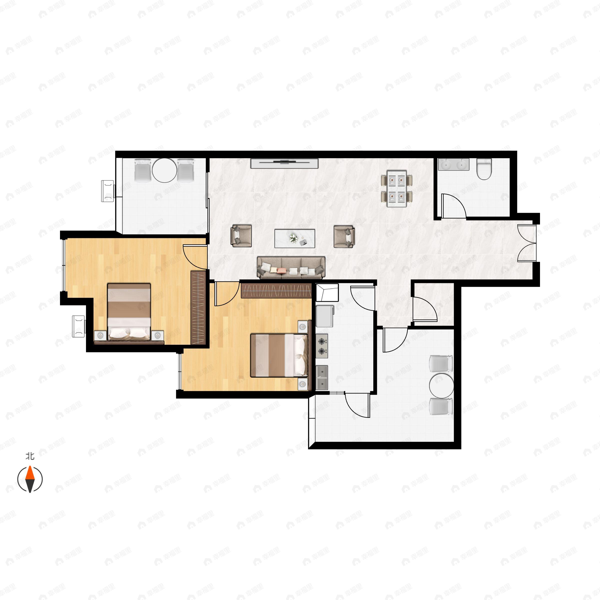 煌华晶萃城3室2厅1卫户型图
