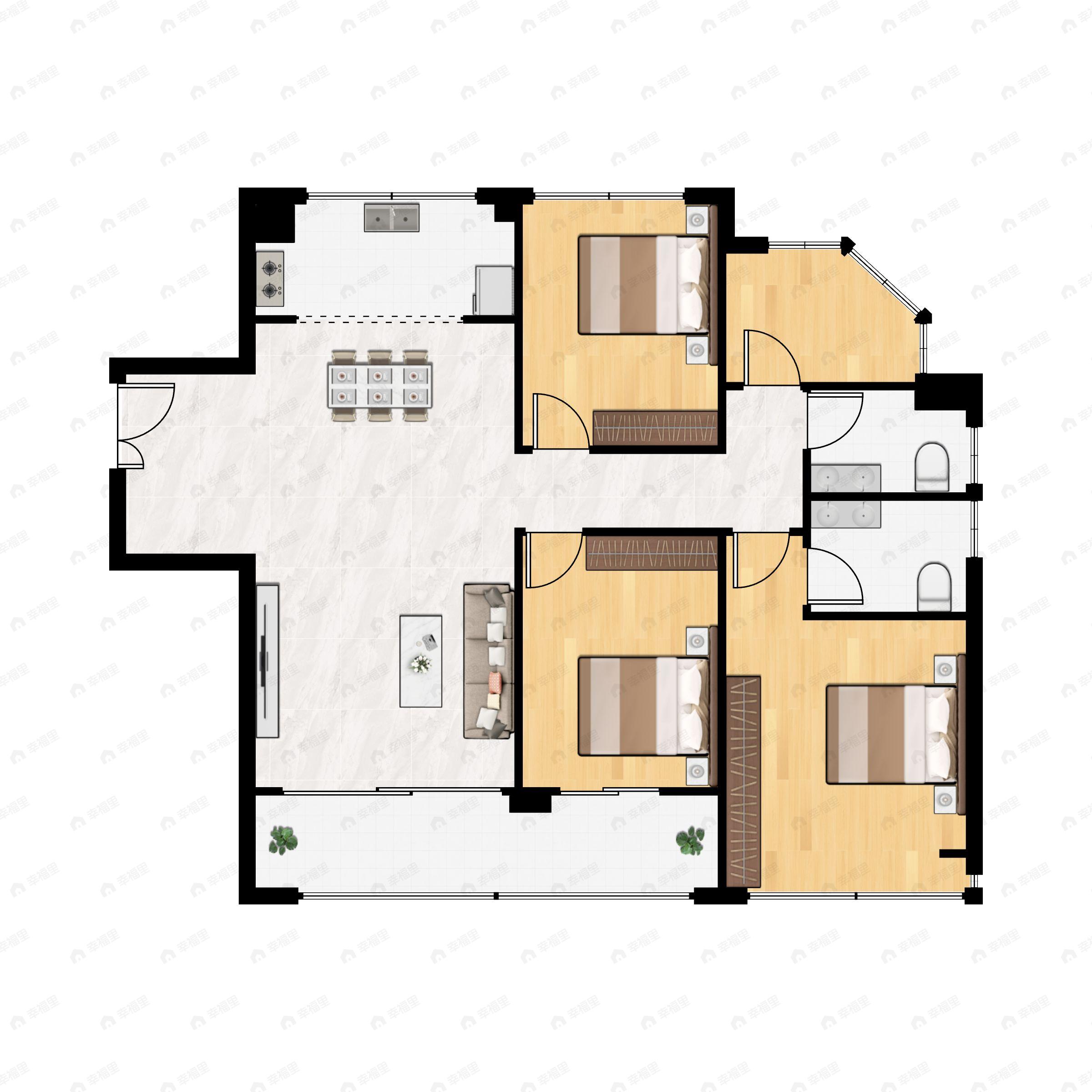 国鸿柏悦府4室2厅2卫户型图