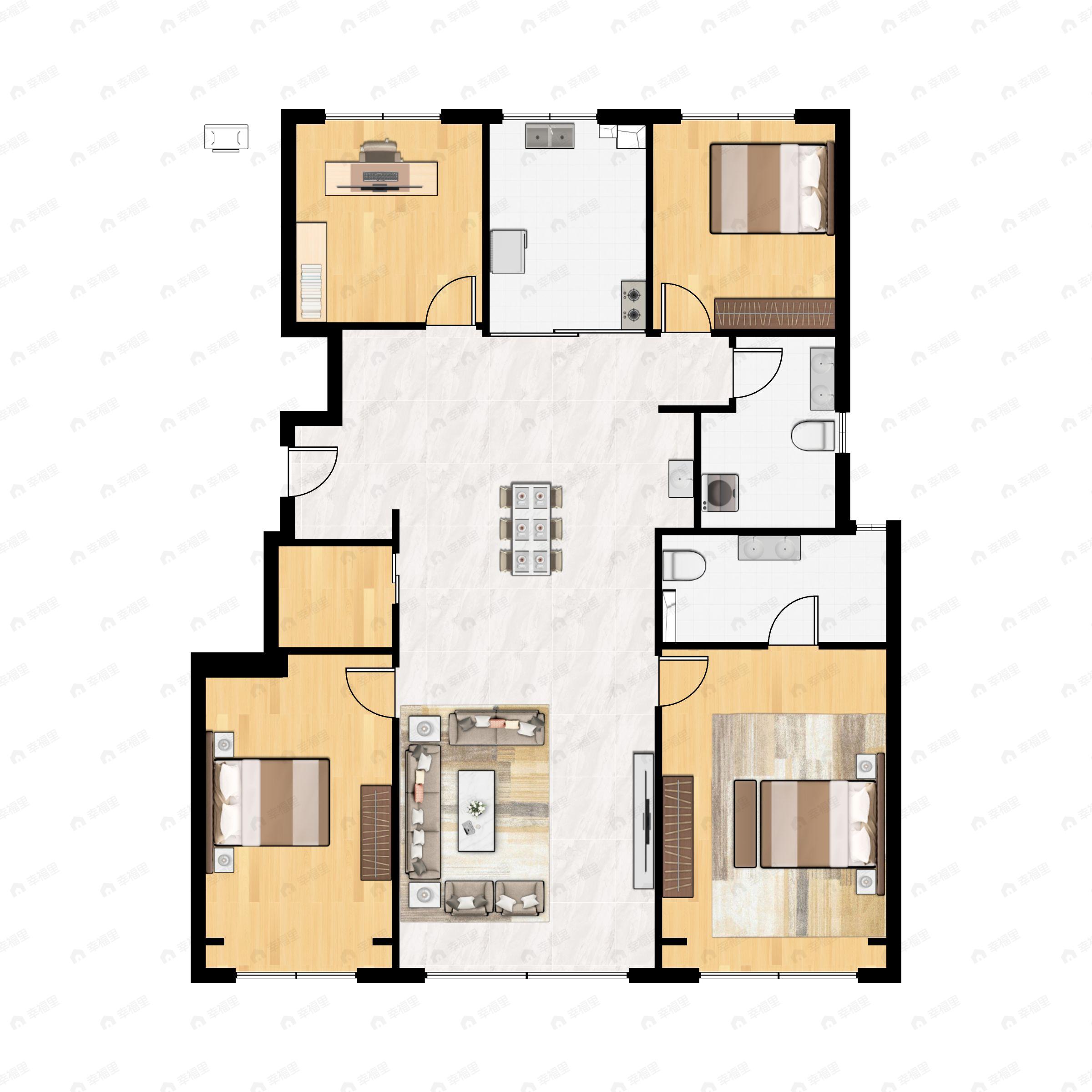 4室2厅2卫建面148平户型图