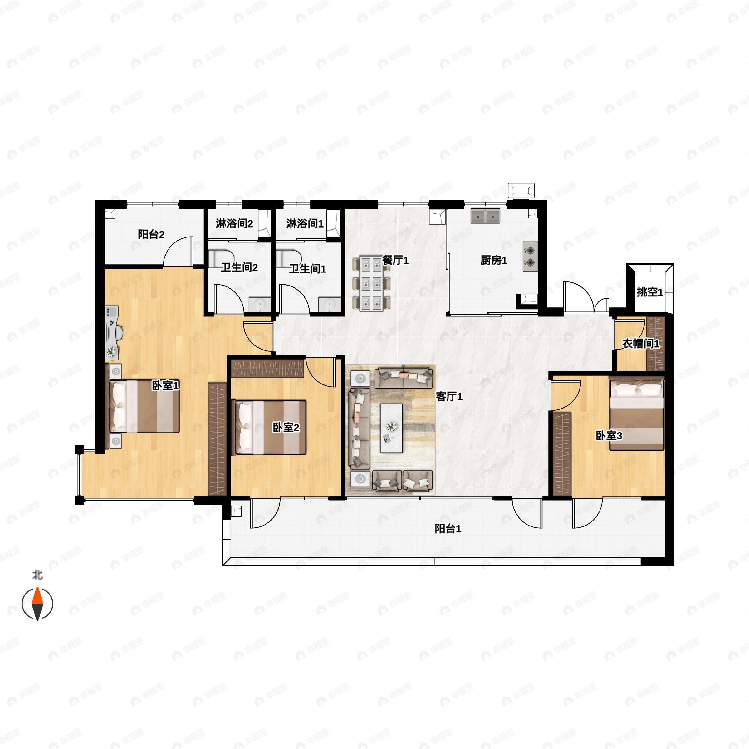 唐岛湾·君汇4室2厅2卫户型图