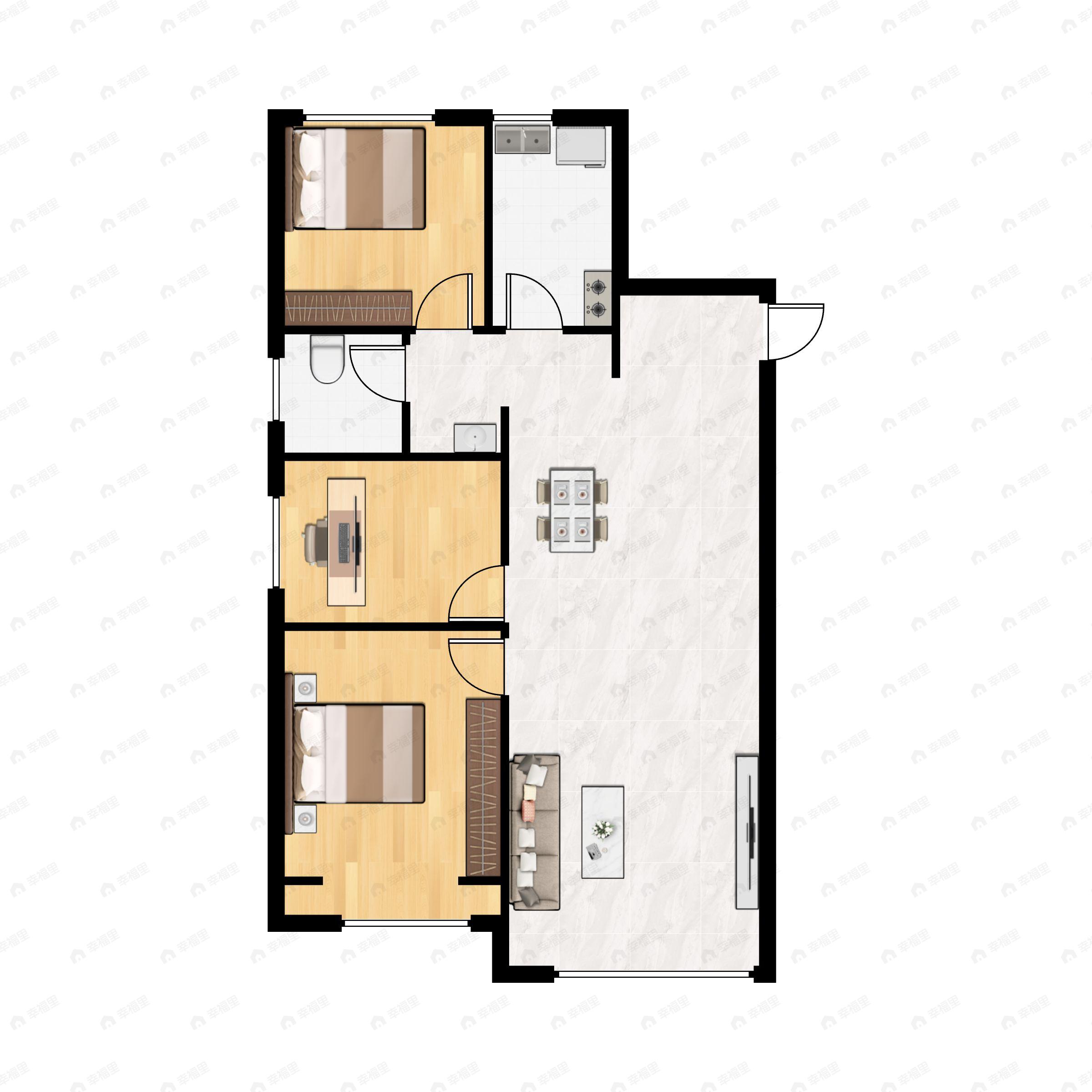 宝裕悦兰湾观萃3室2厅1卫户型图