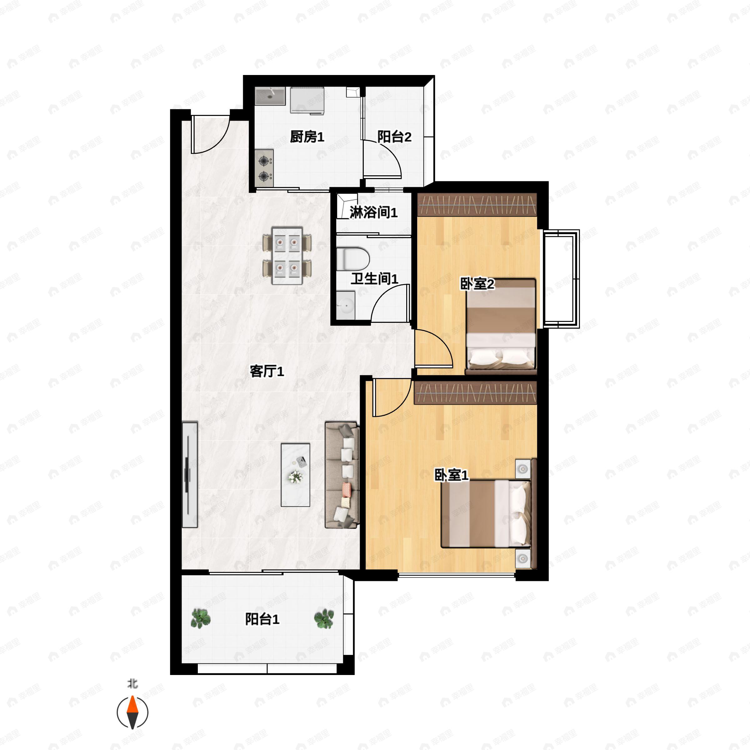 超亮御景台4室2厅2卫户型图
