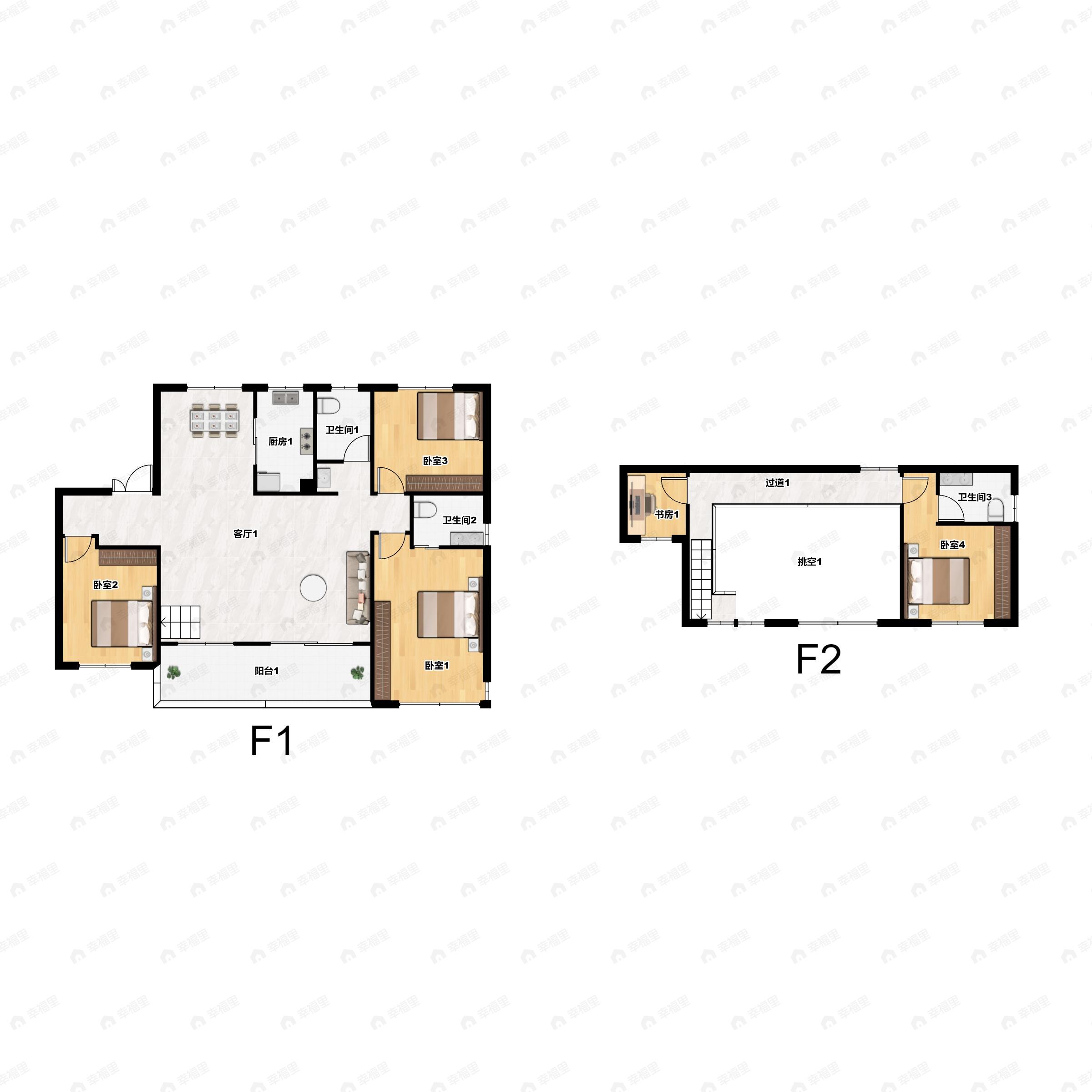 5室2厅3卫建面185平南|北户型图