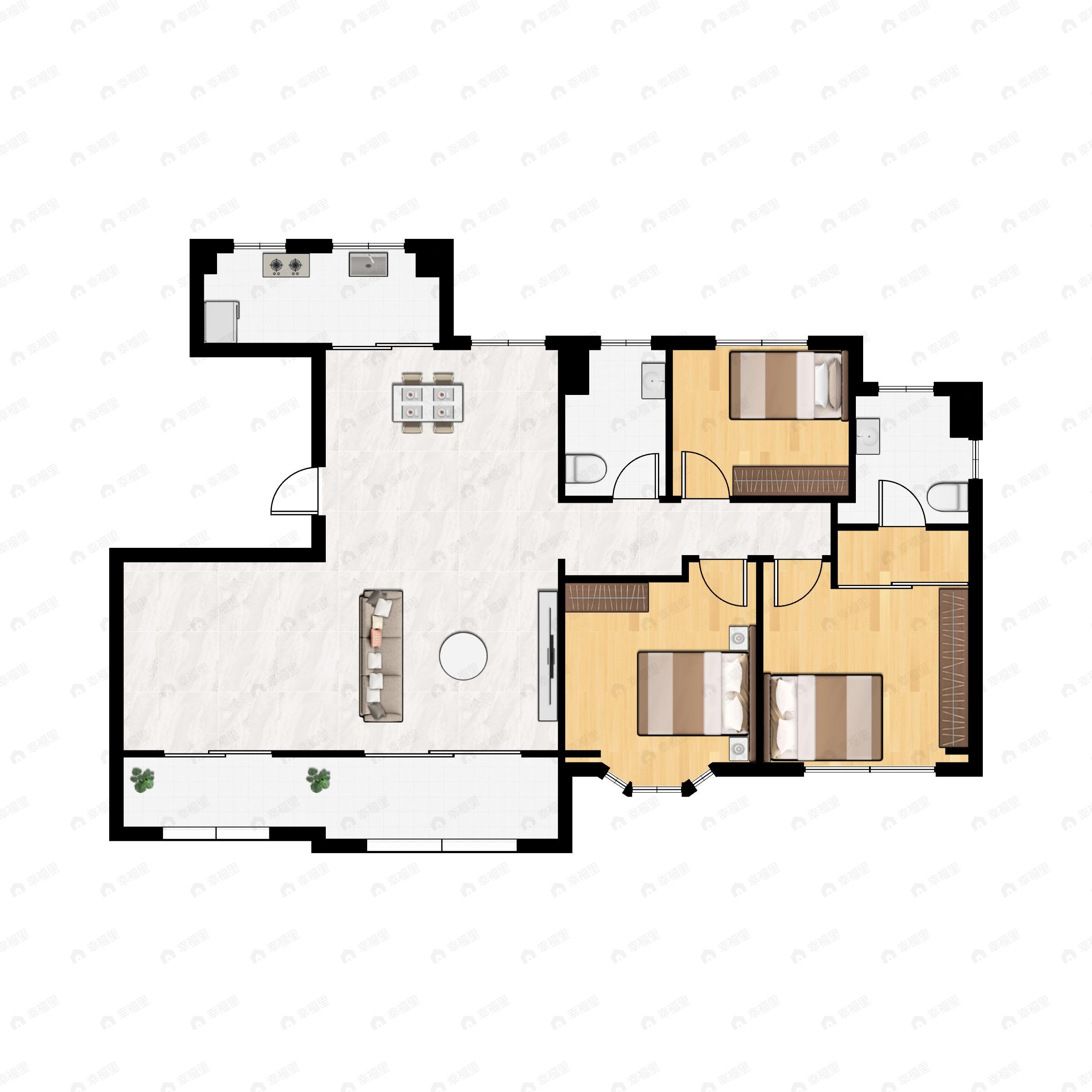 普罗理想国4室2厅2卫户型图