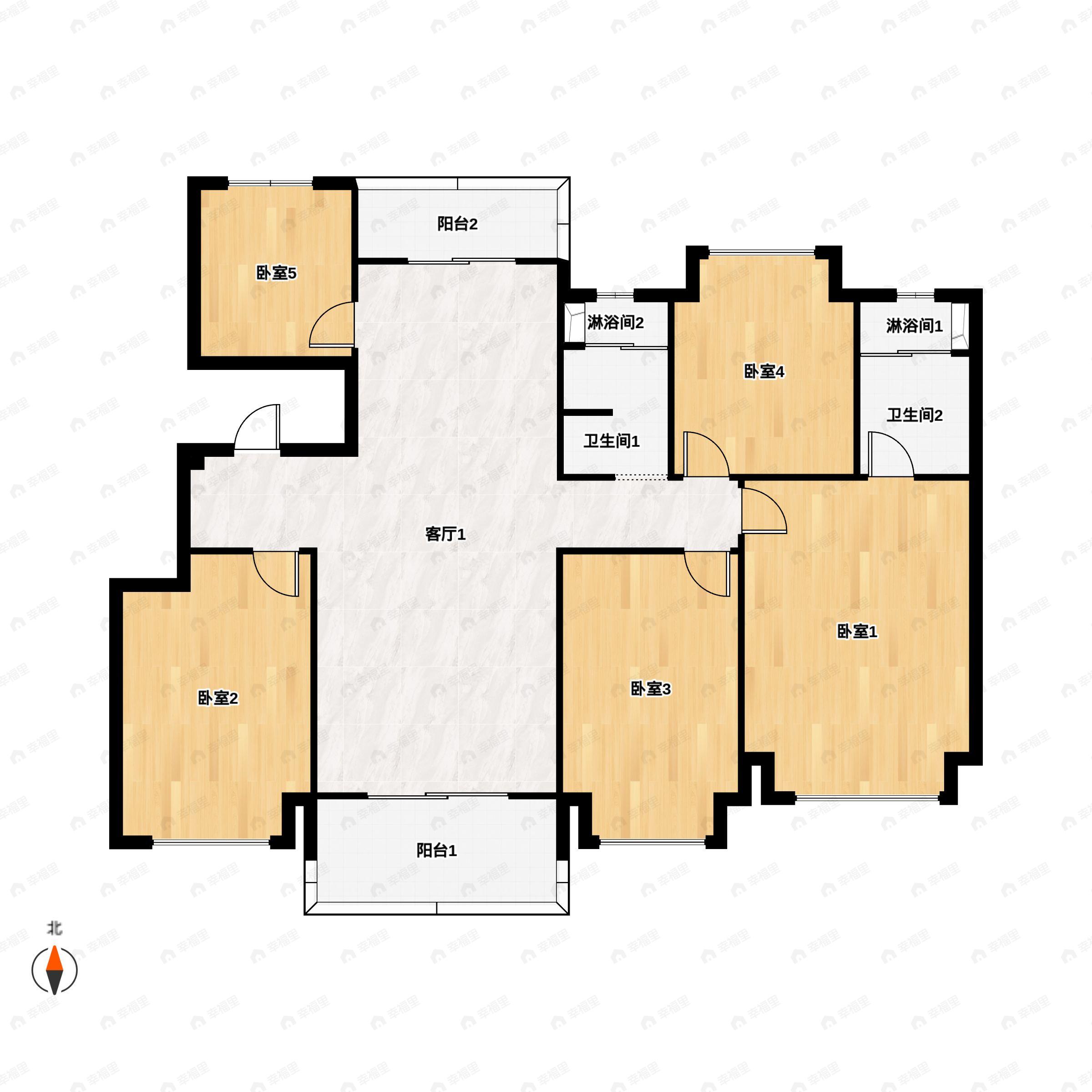 4室2厅2卫建面143平户型图