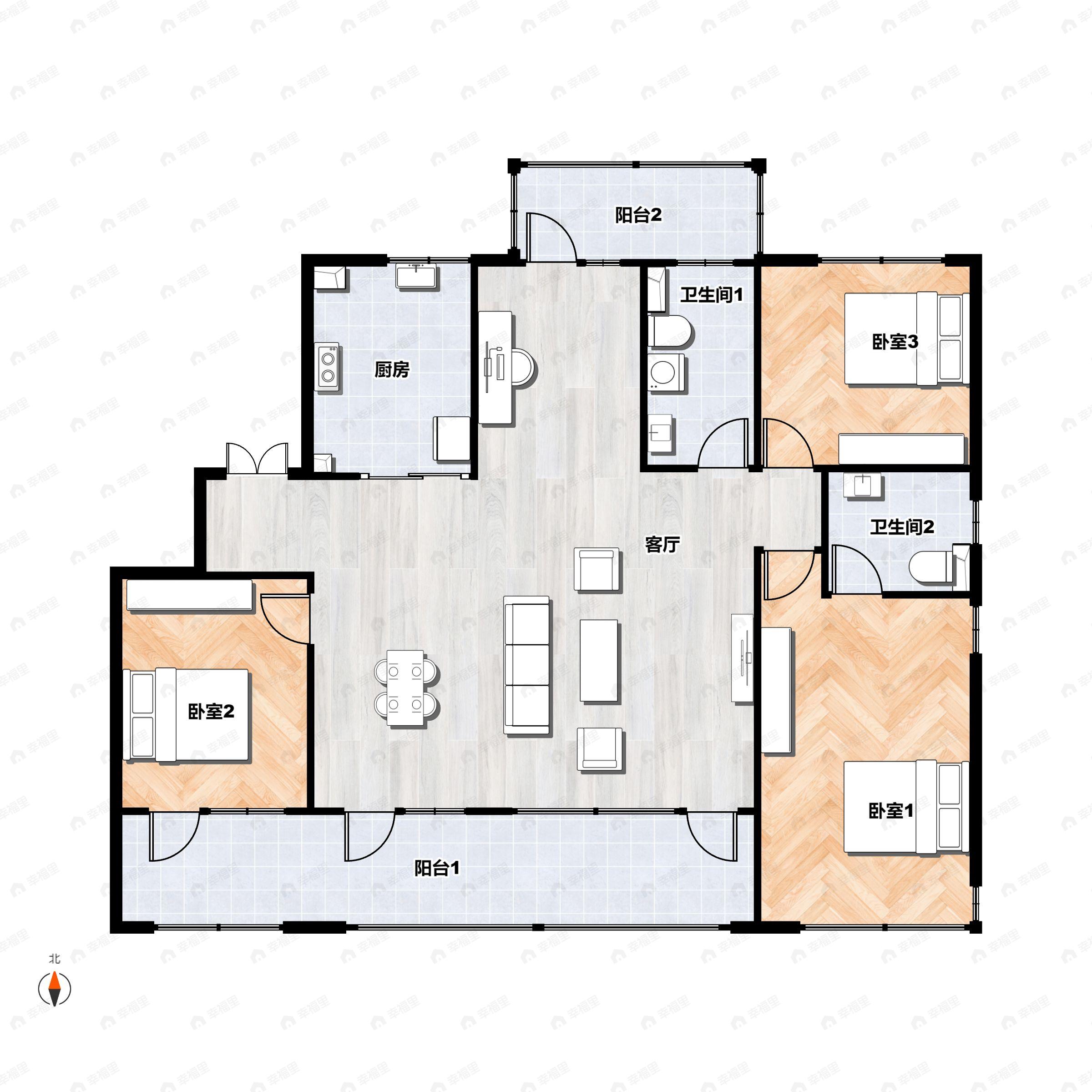 青建金宸府4室2厅2卫户型图