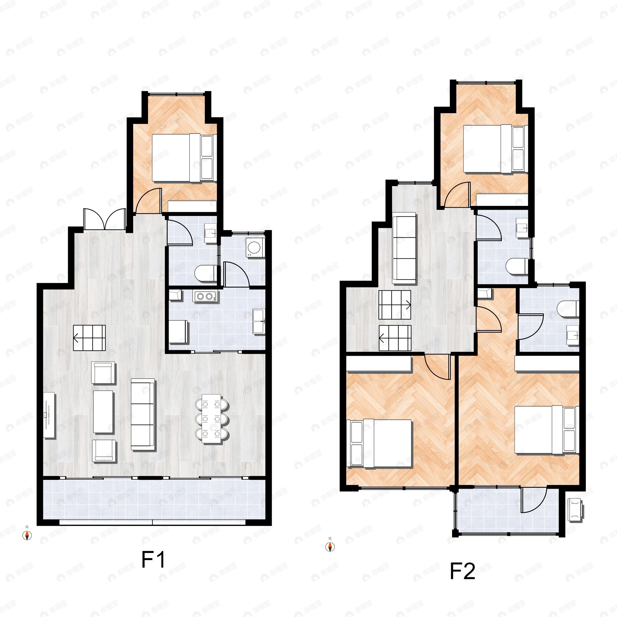 4室2厅3卫建面164平户型图