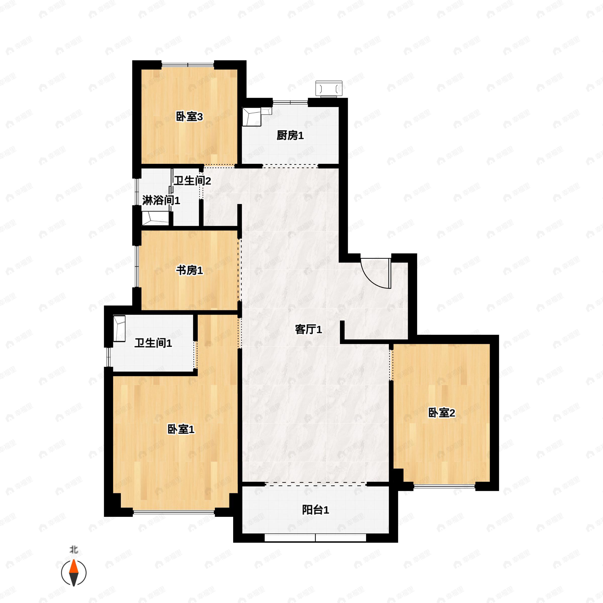 4室2厅2卫建面143平户型图