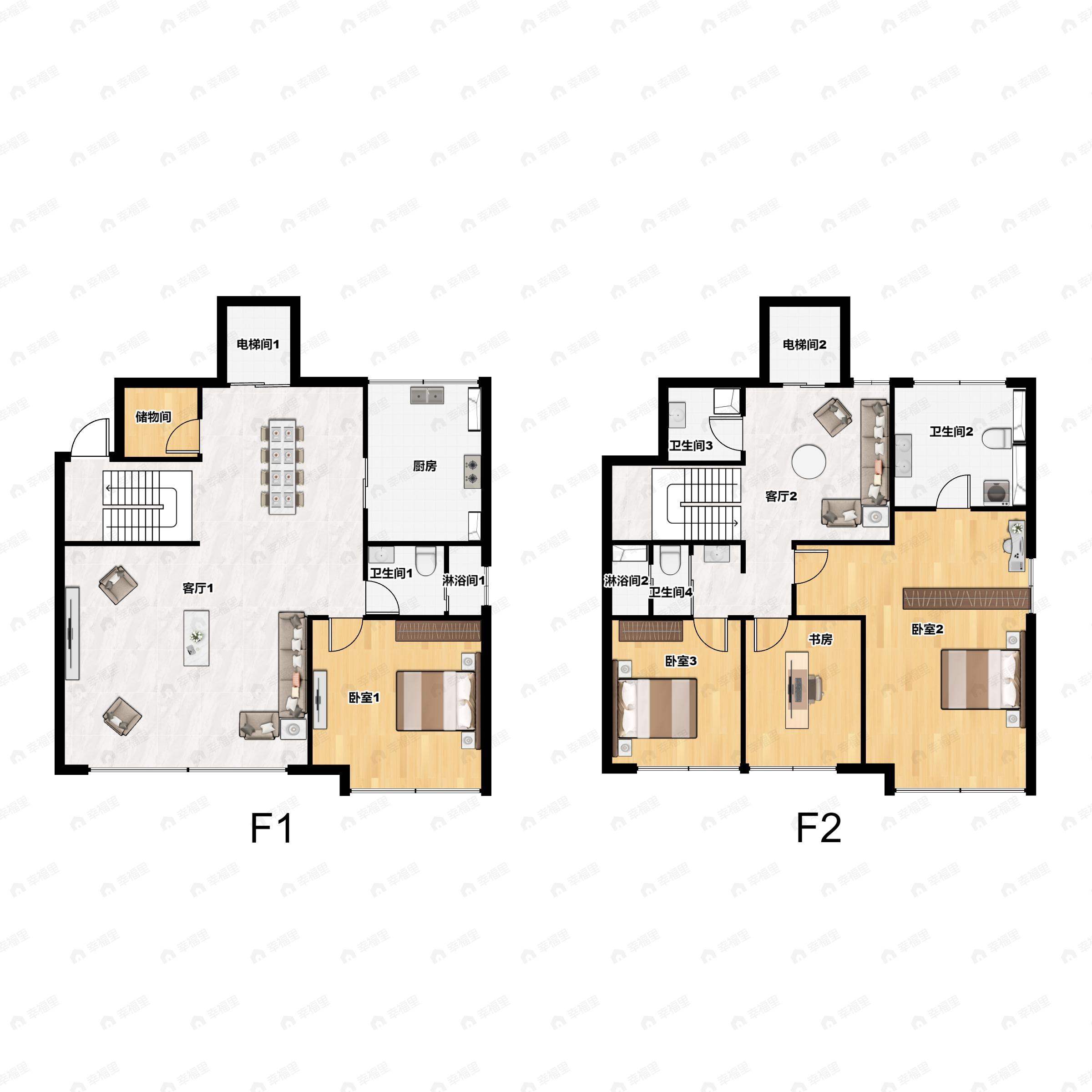 4室3厅3卫建面220平户型图