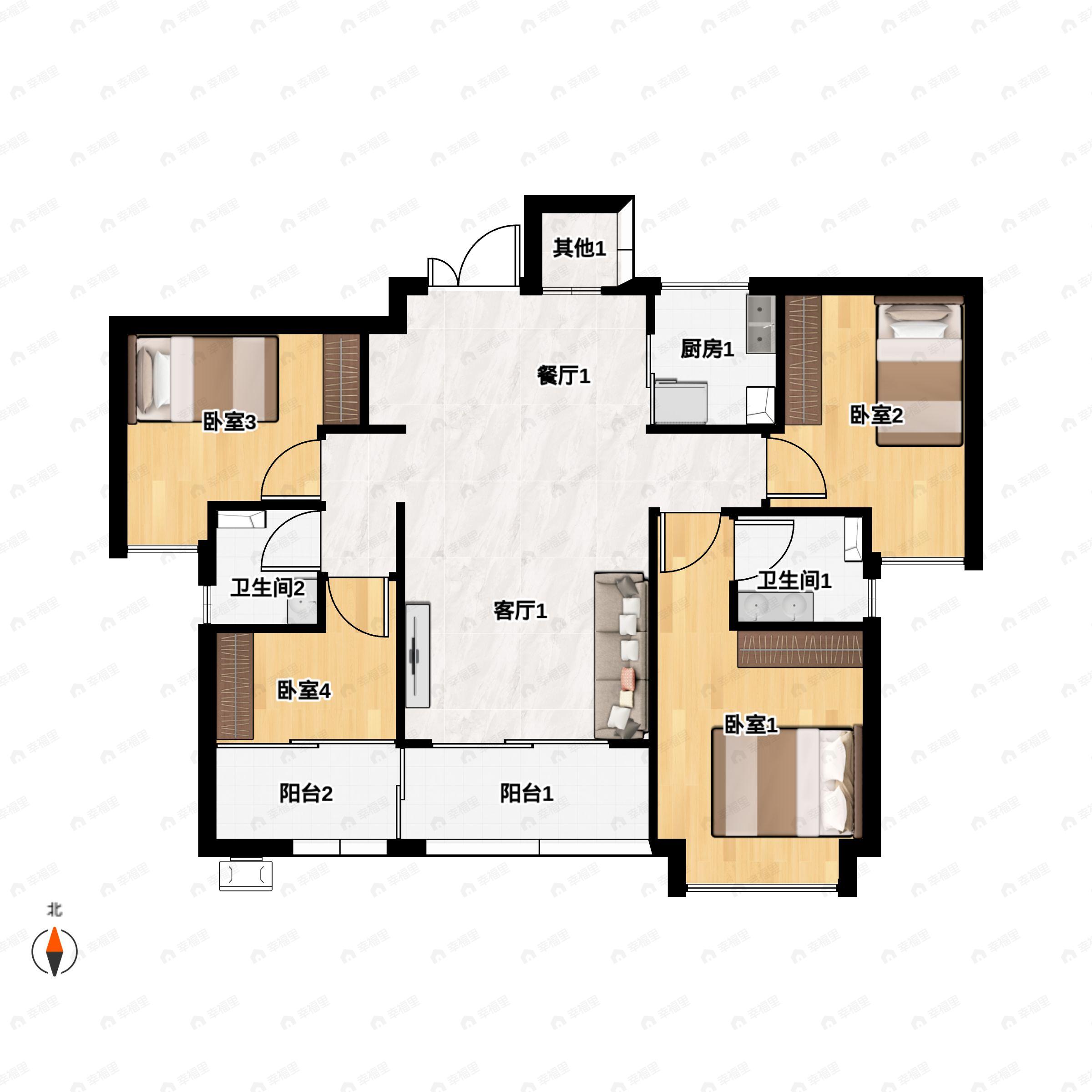 天誉吉祥4室2厅2卫户型图