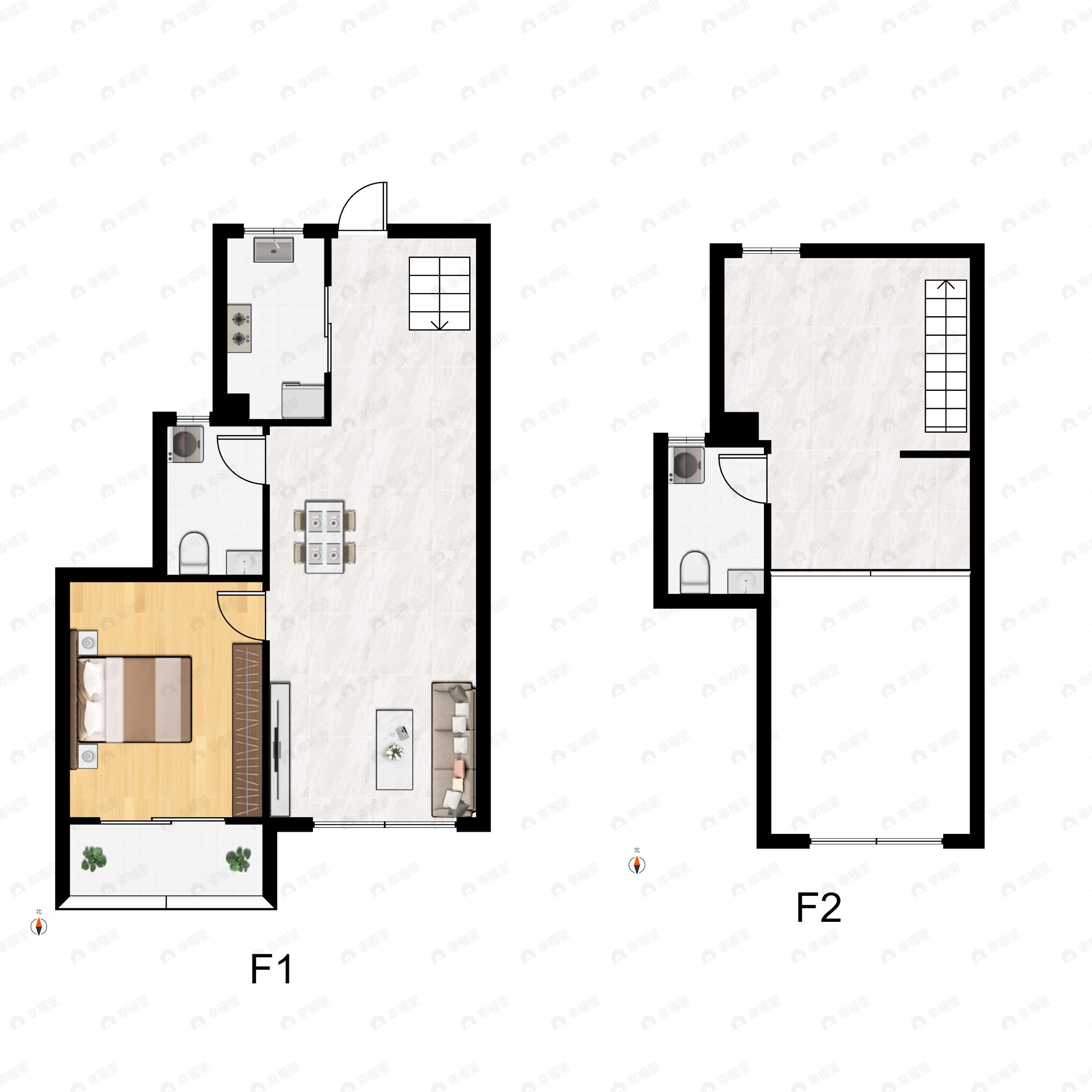 2室2厅2卫建面119平户型图