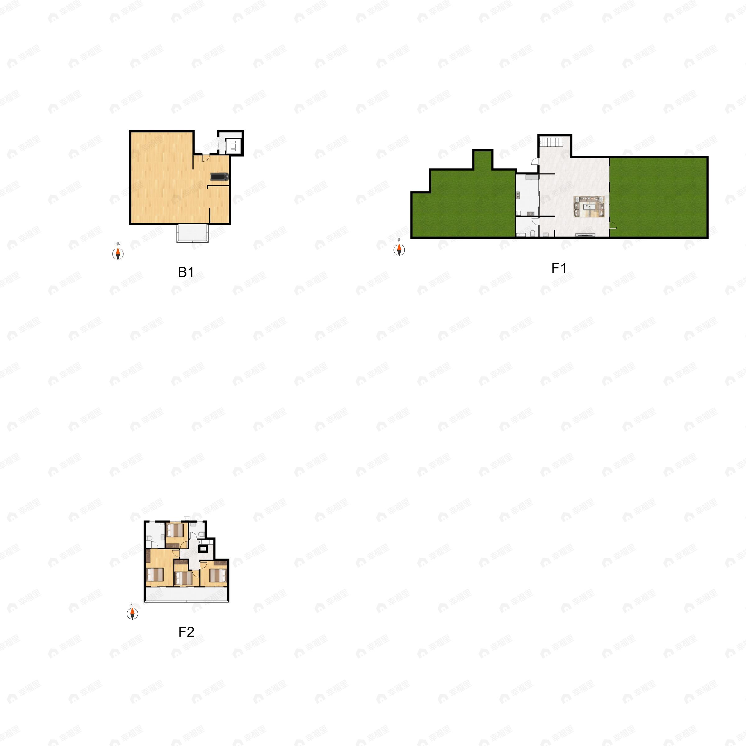 4室2厅3卫建面178平北|南户型图