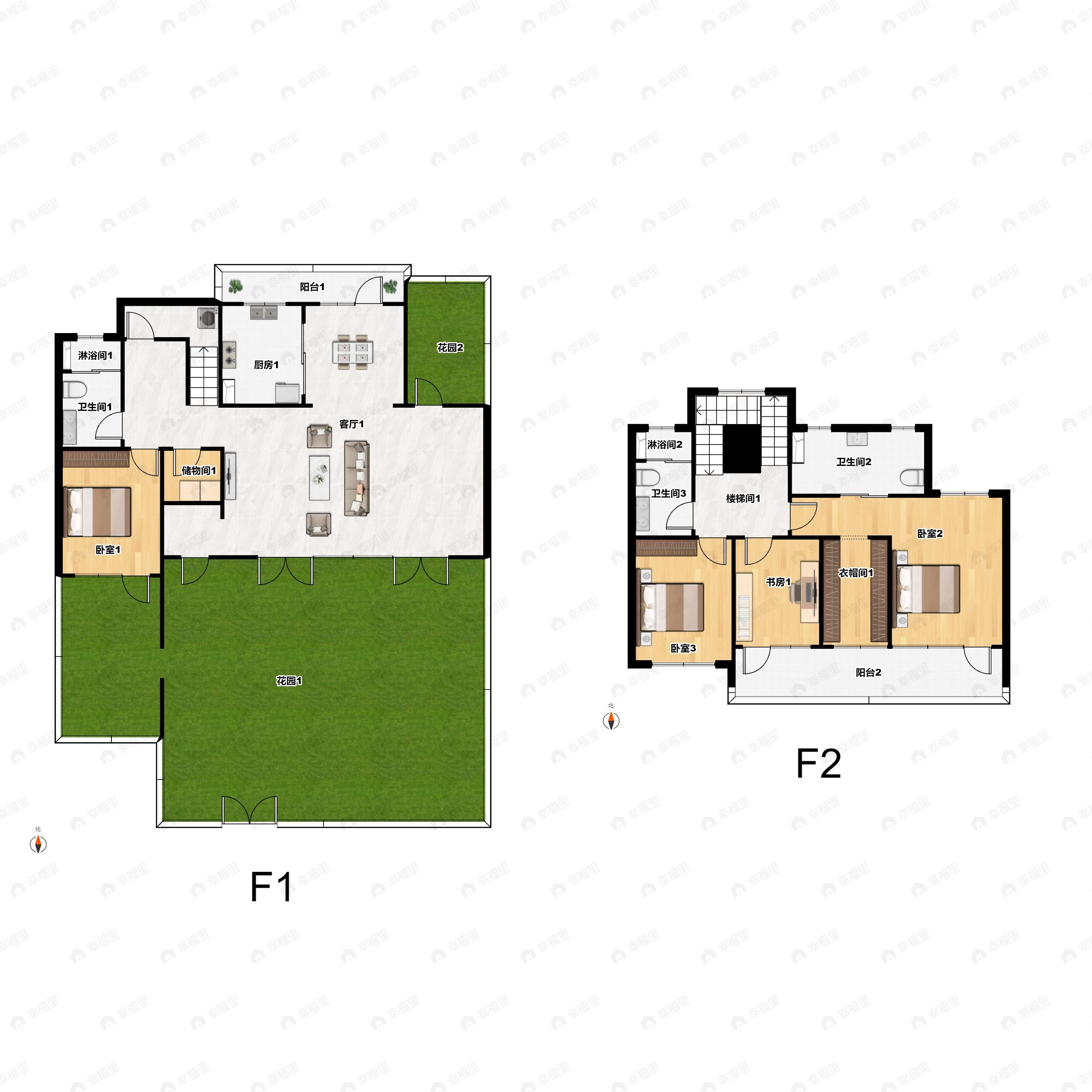 4室2厅3卫建面226平户型图