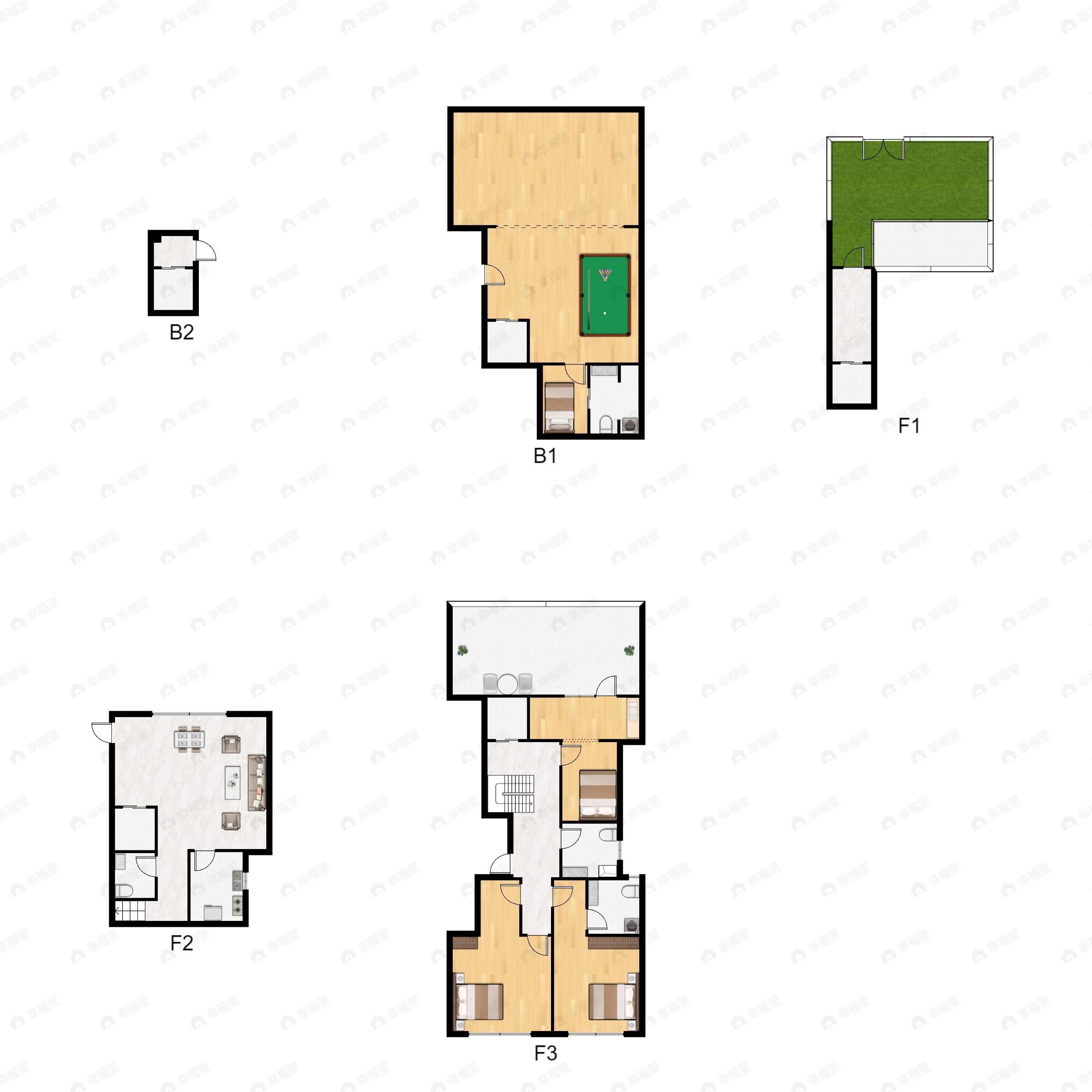 4室4厅4卫建面230平南户型图