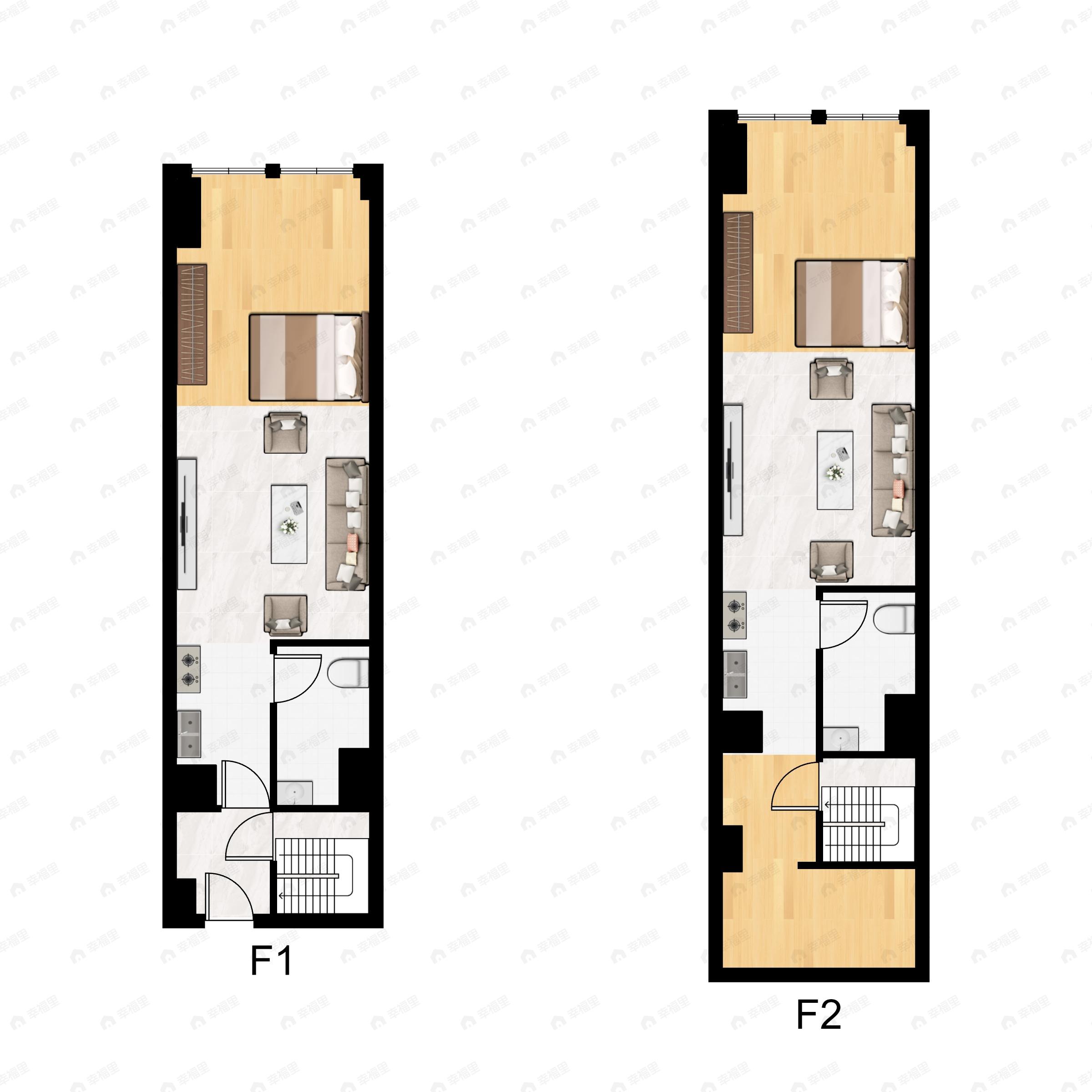 保利天禧π公馆2室2厅2卫户型图