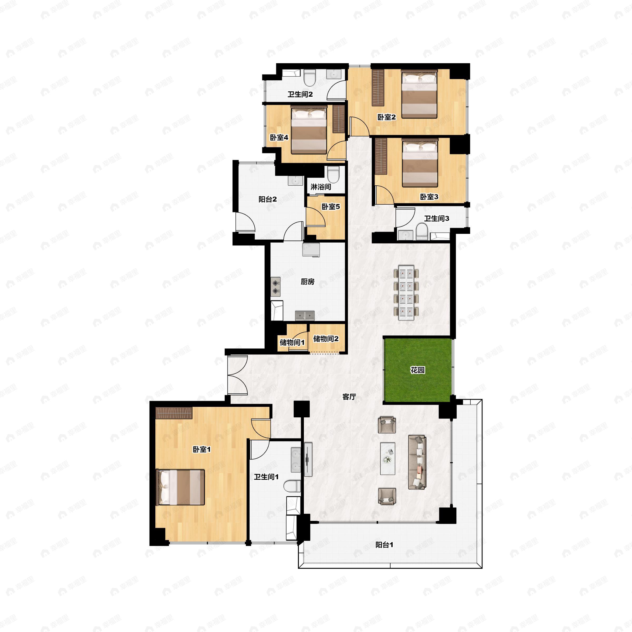 5室2厅4卫建面357平户型图