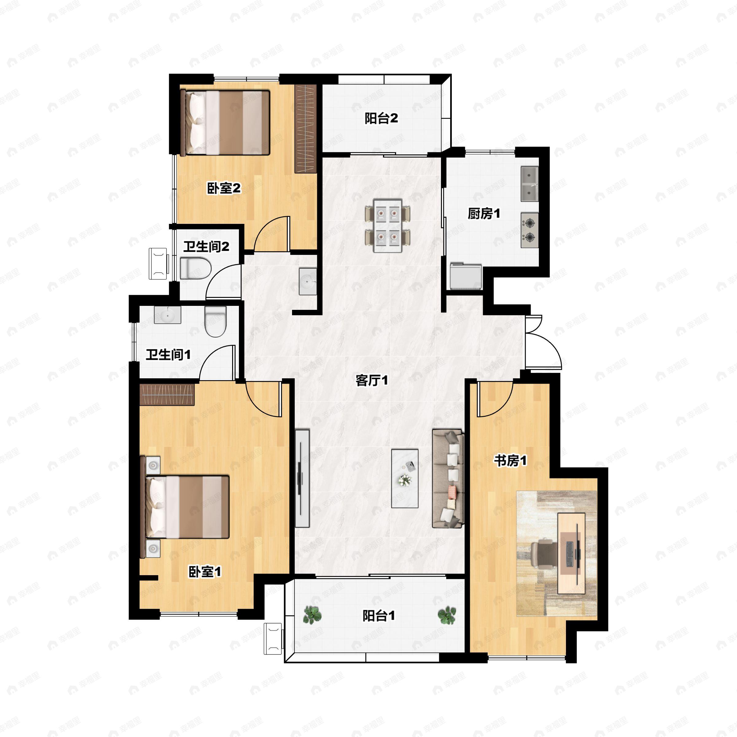 路劲九郡3室2厅2卫户型图