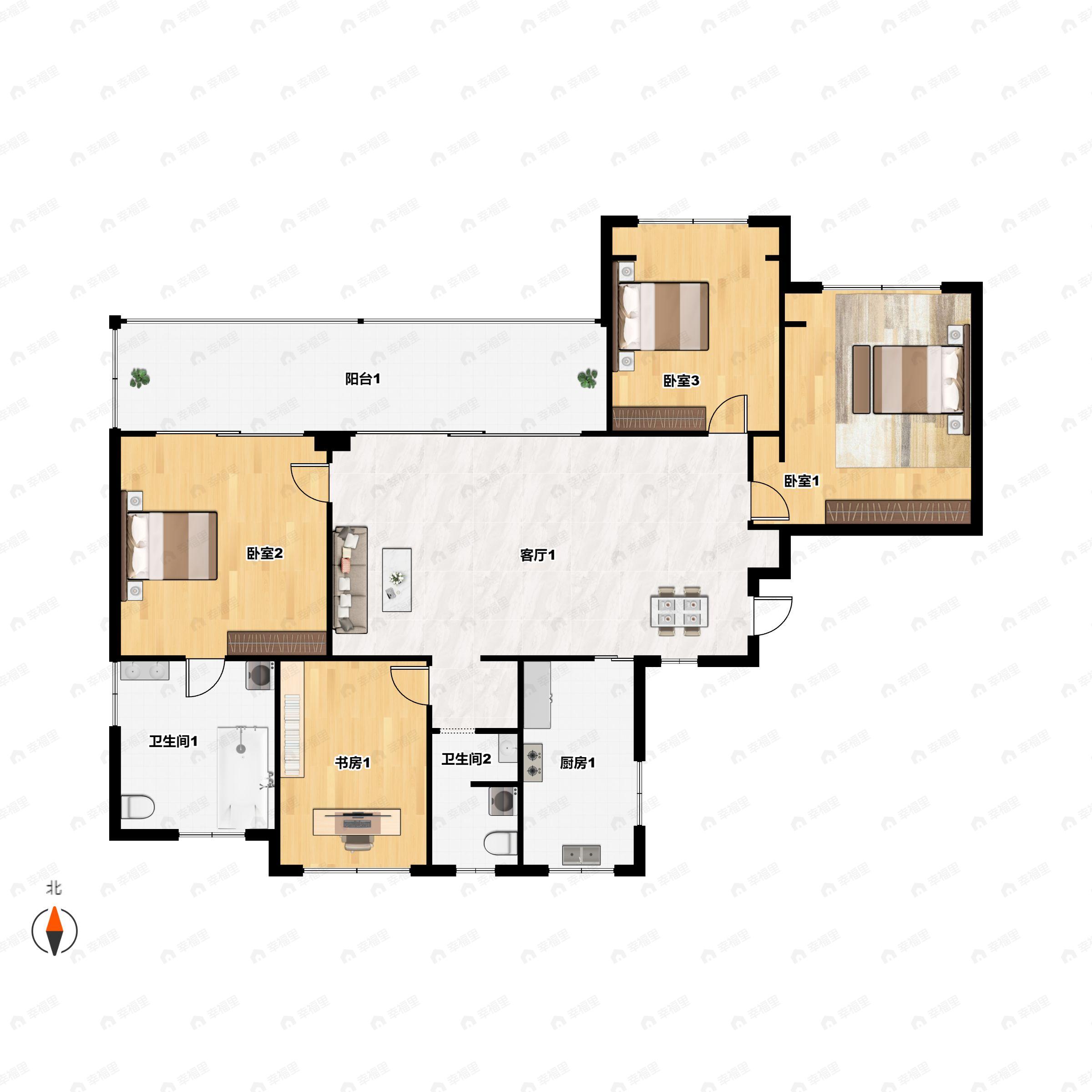 翠屏凤凰海岸4室2厅2卫户型图