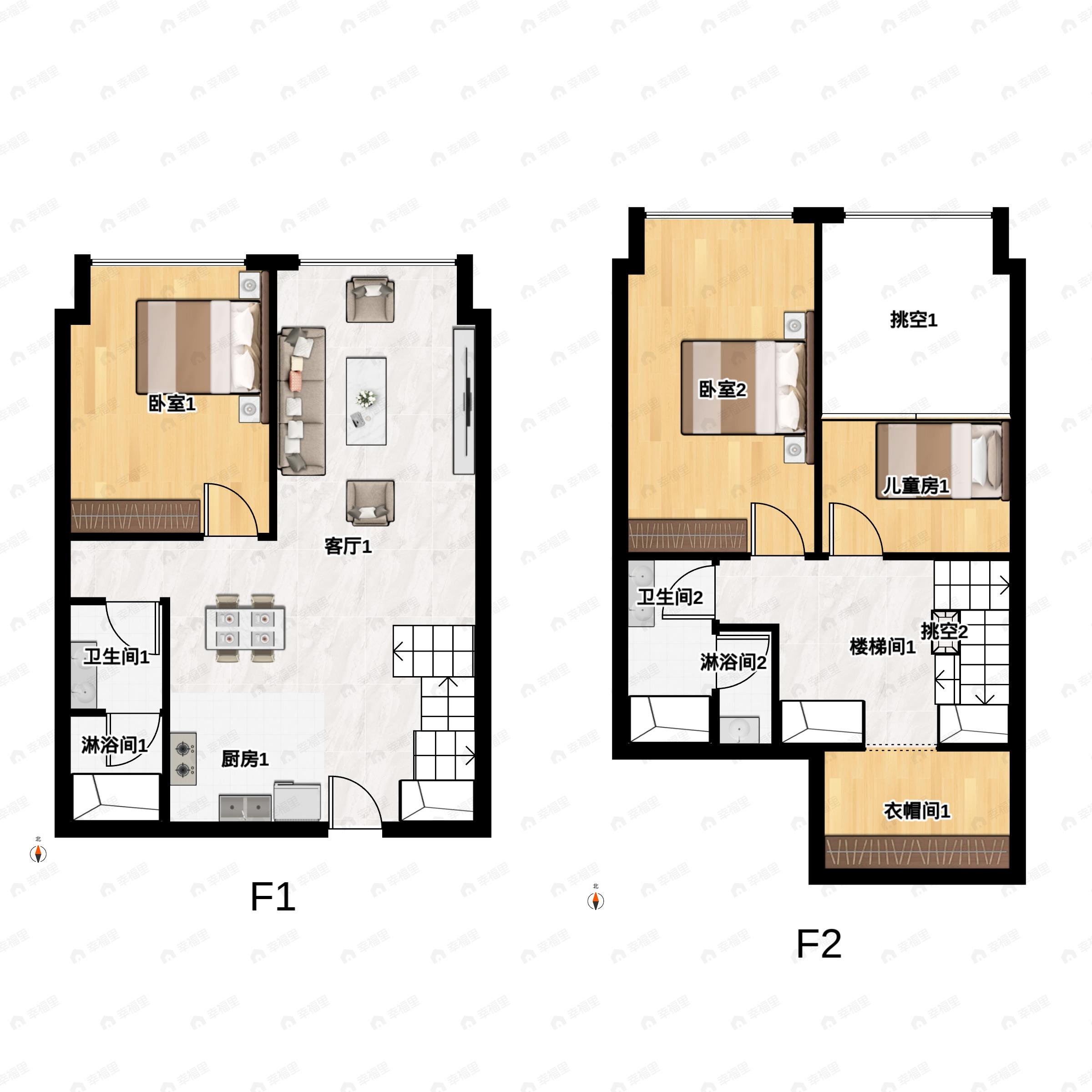 中国铁建城3室2厅2卫户型图