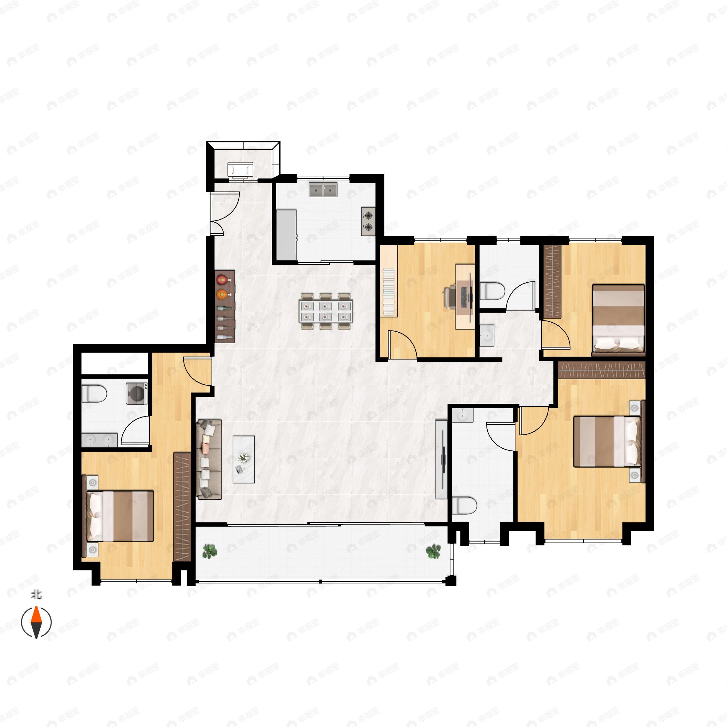 陕建大明府4室2厅3卫户型图