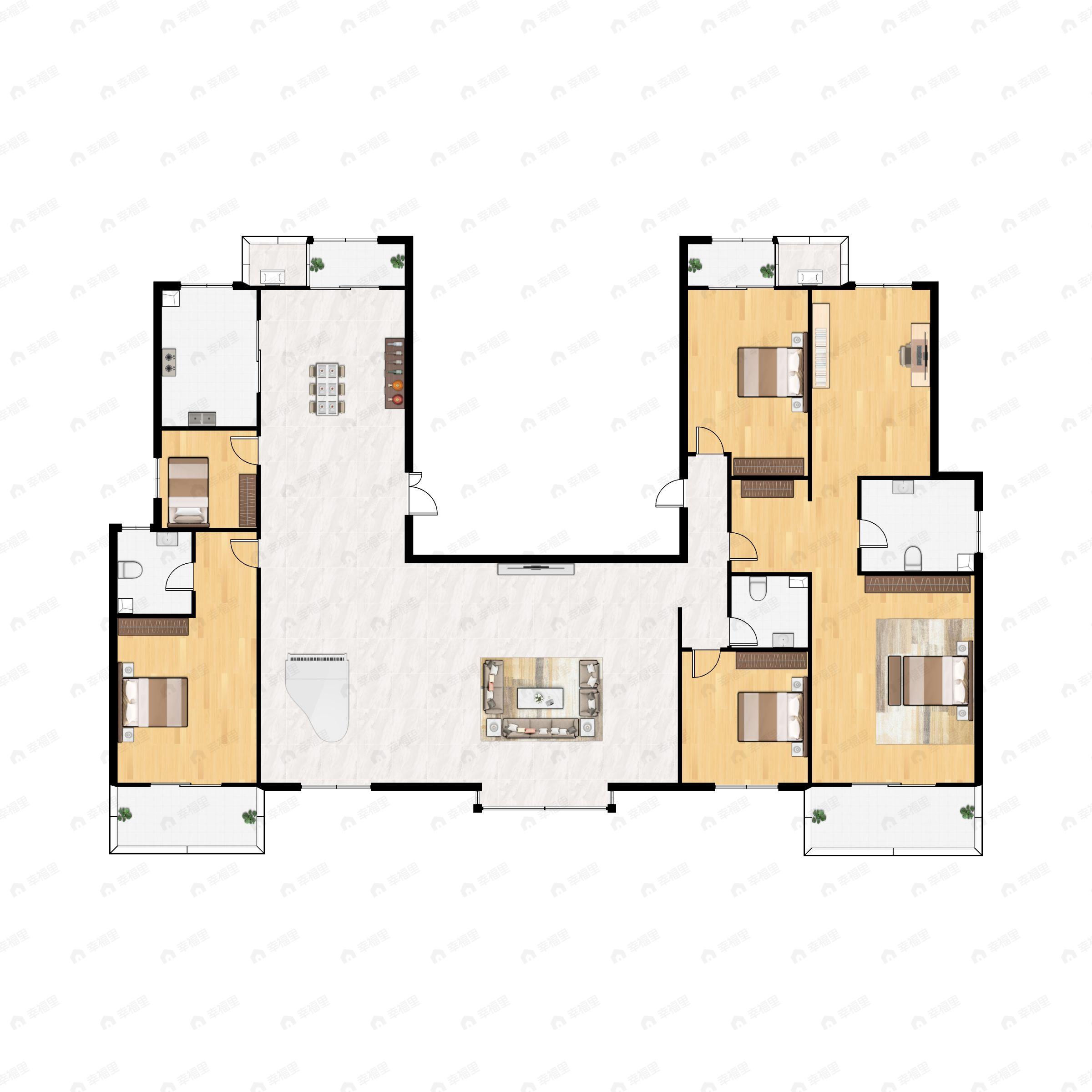 6室2厅3卫建面359平南户型图