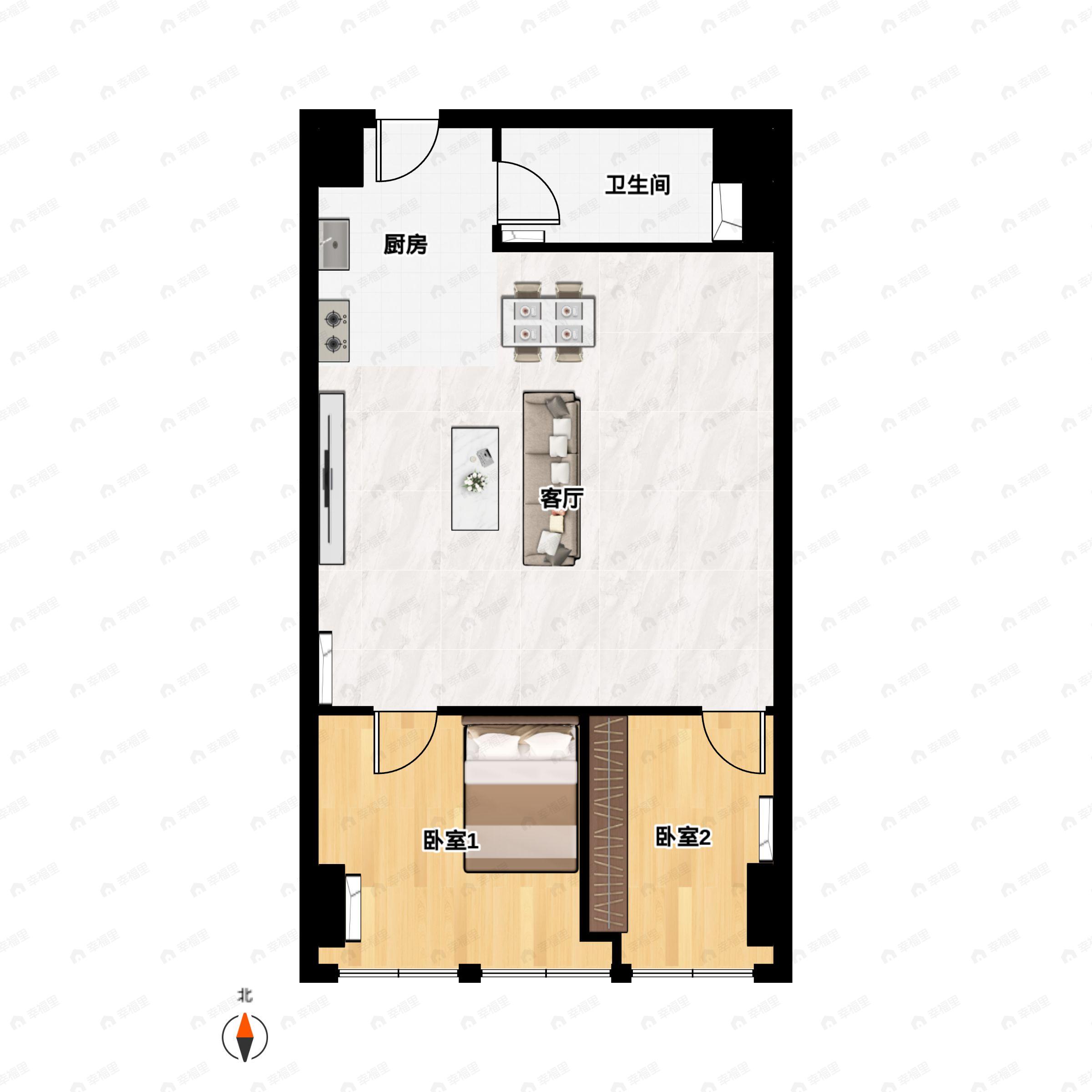 1室1厅1卫建面96平户型图