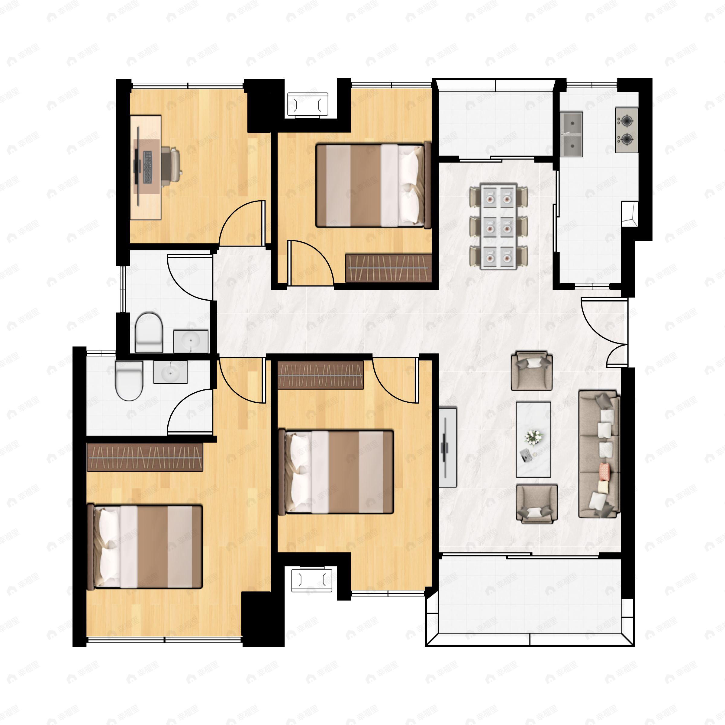 协信星澜汇3室2厅2卫户型图