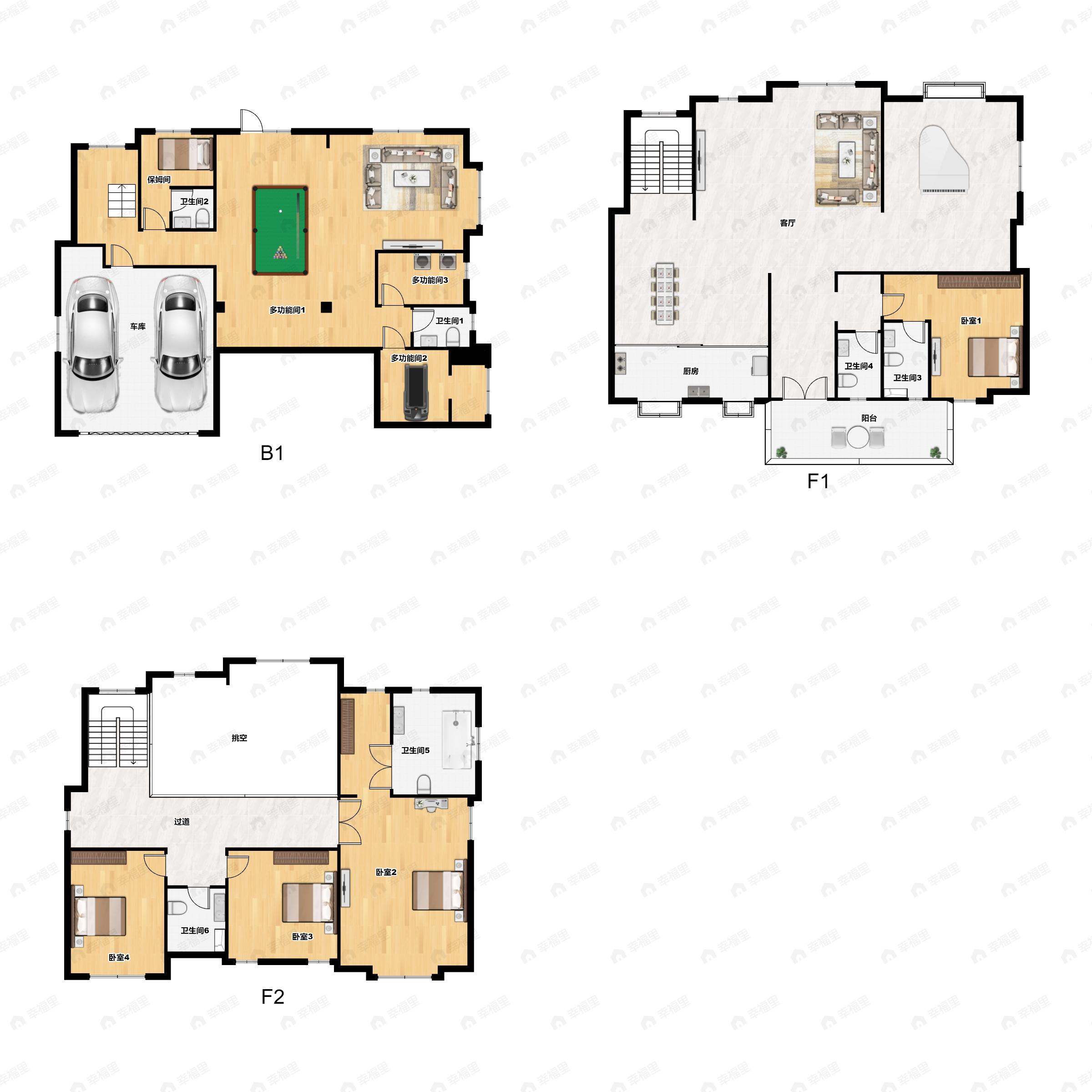 4室4厅4卫建面544平南户型图