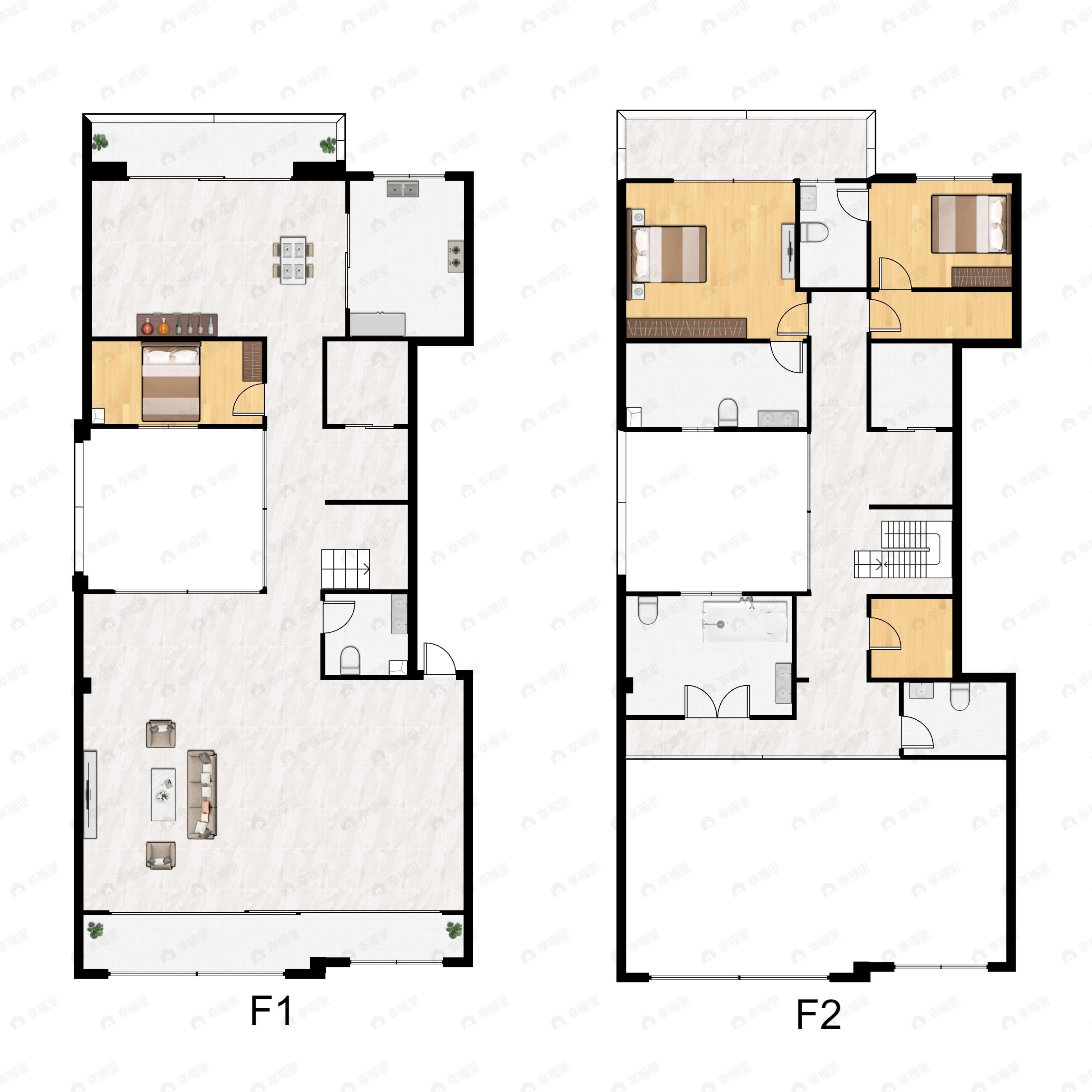 华发外滩荟3室2厅5卫户型图