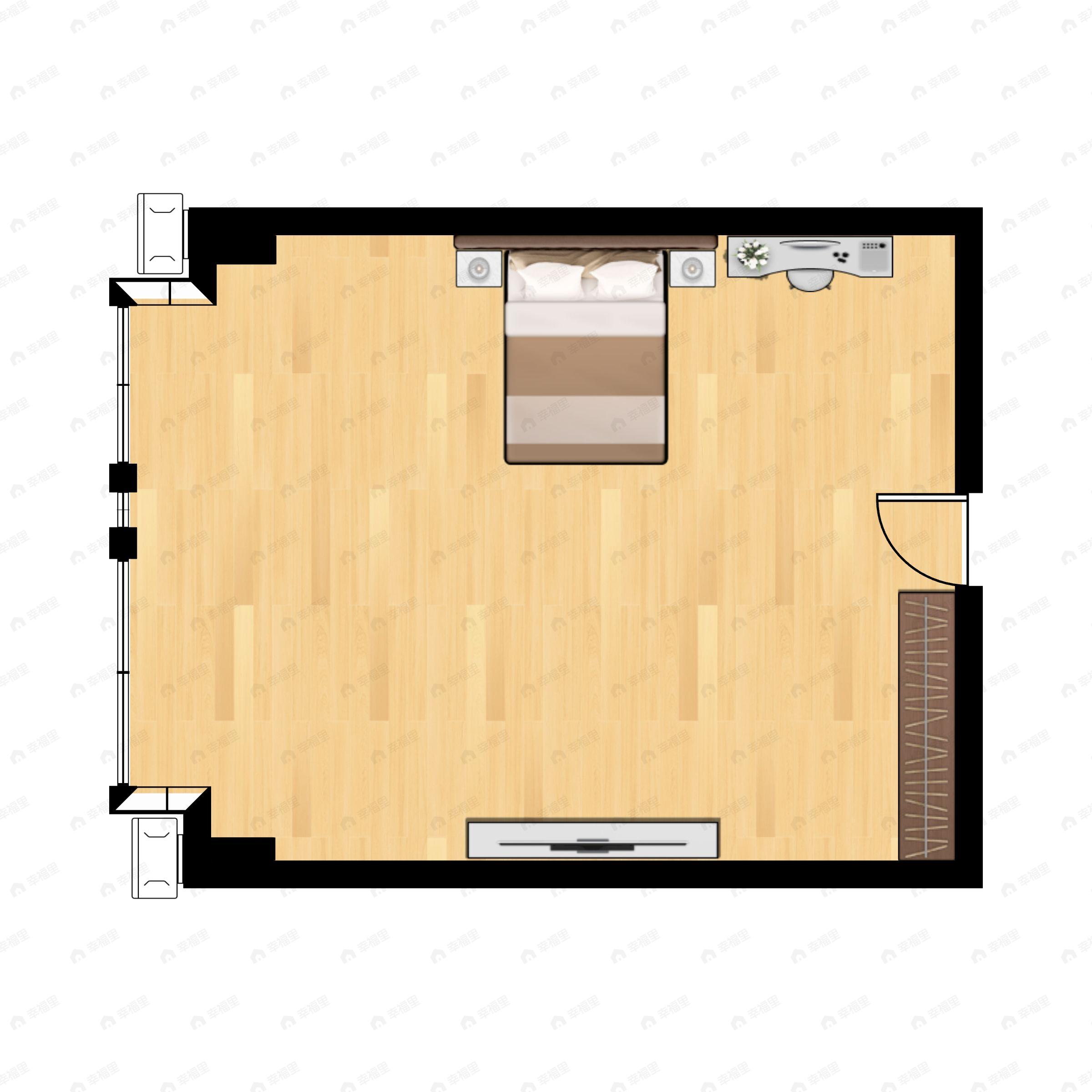 2室2厅2卫建面59平户型图