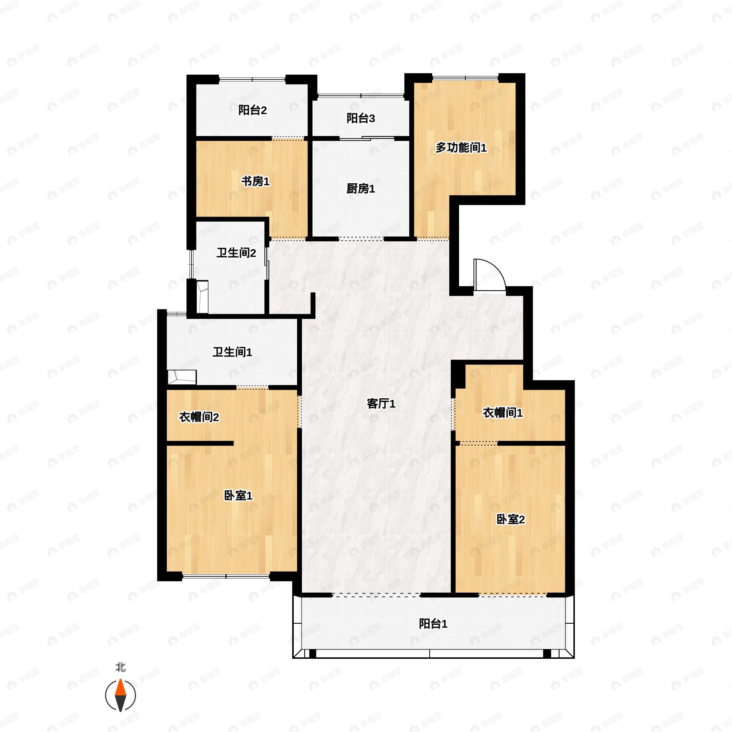 4室2厅2卫建面140平户型图