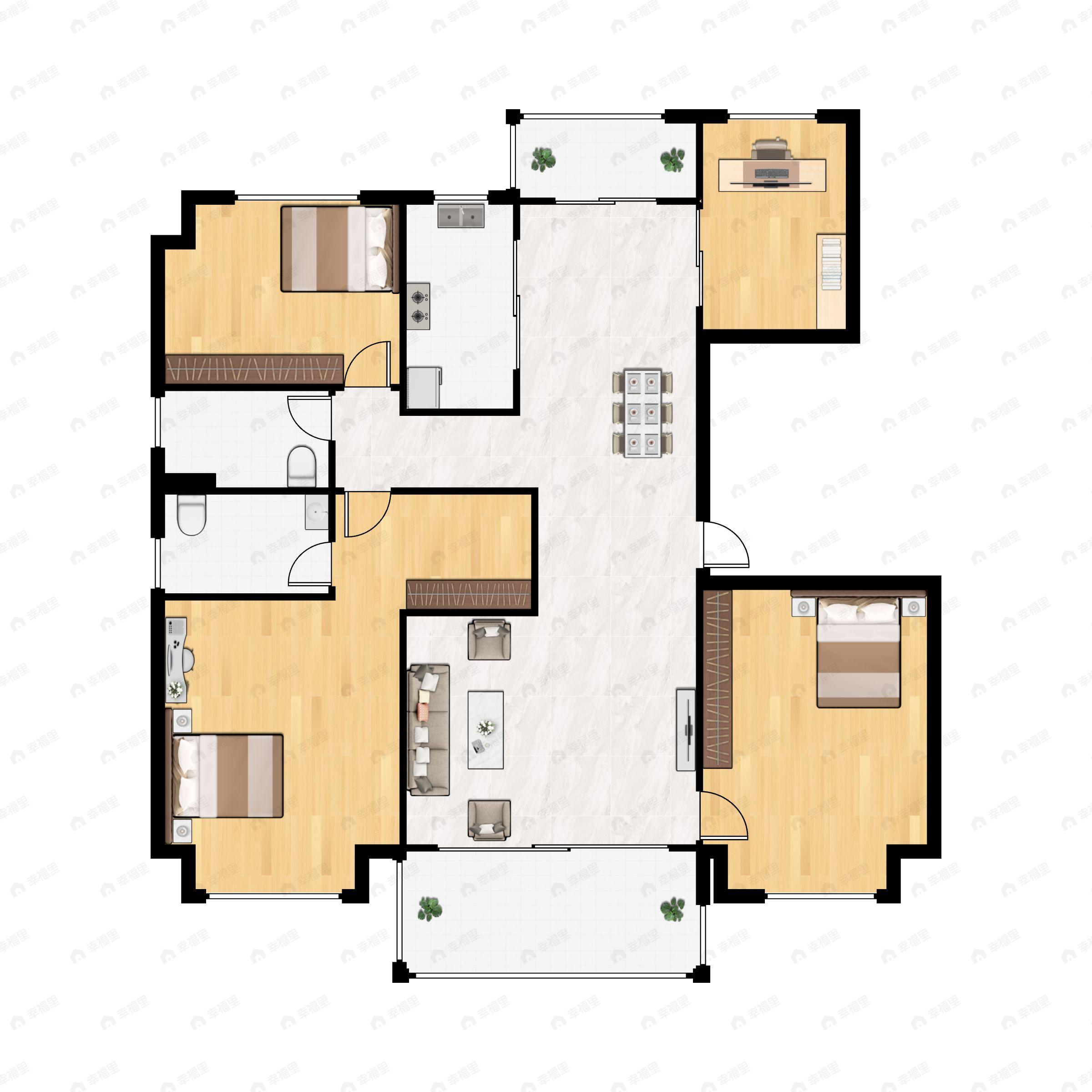 4室2厅2卫建面141平户型图