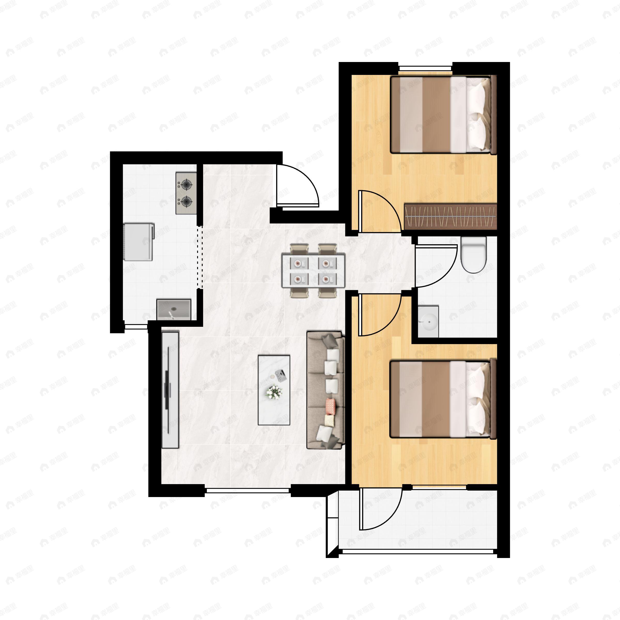 南山家里名苑2室2厅1卫户型图