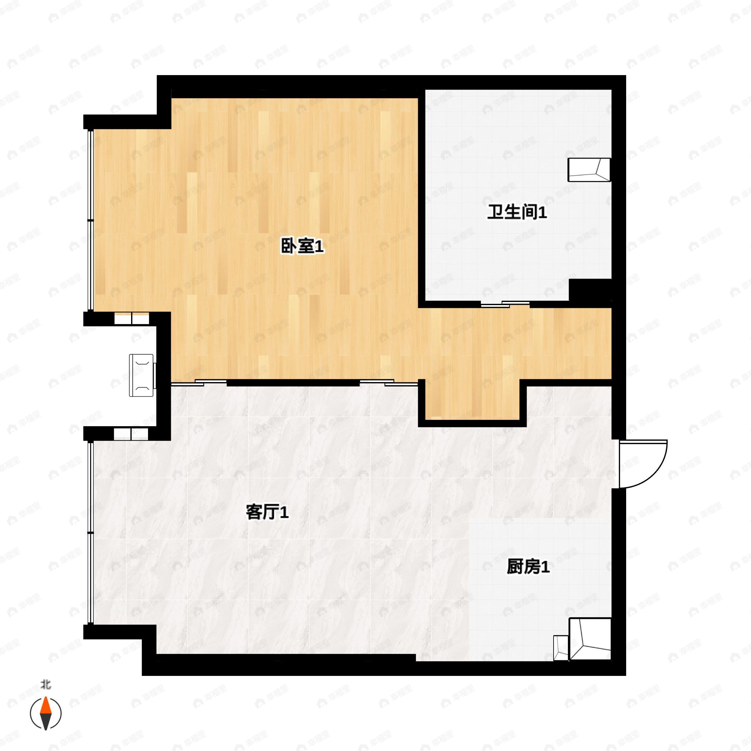 1室1厅1卫建面73平户型图