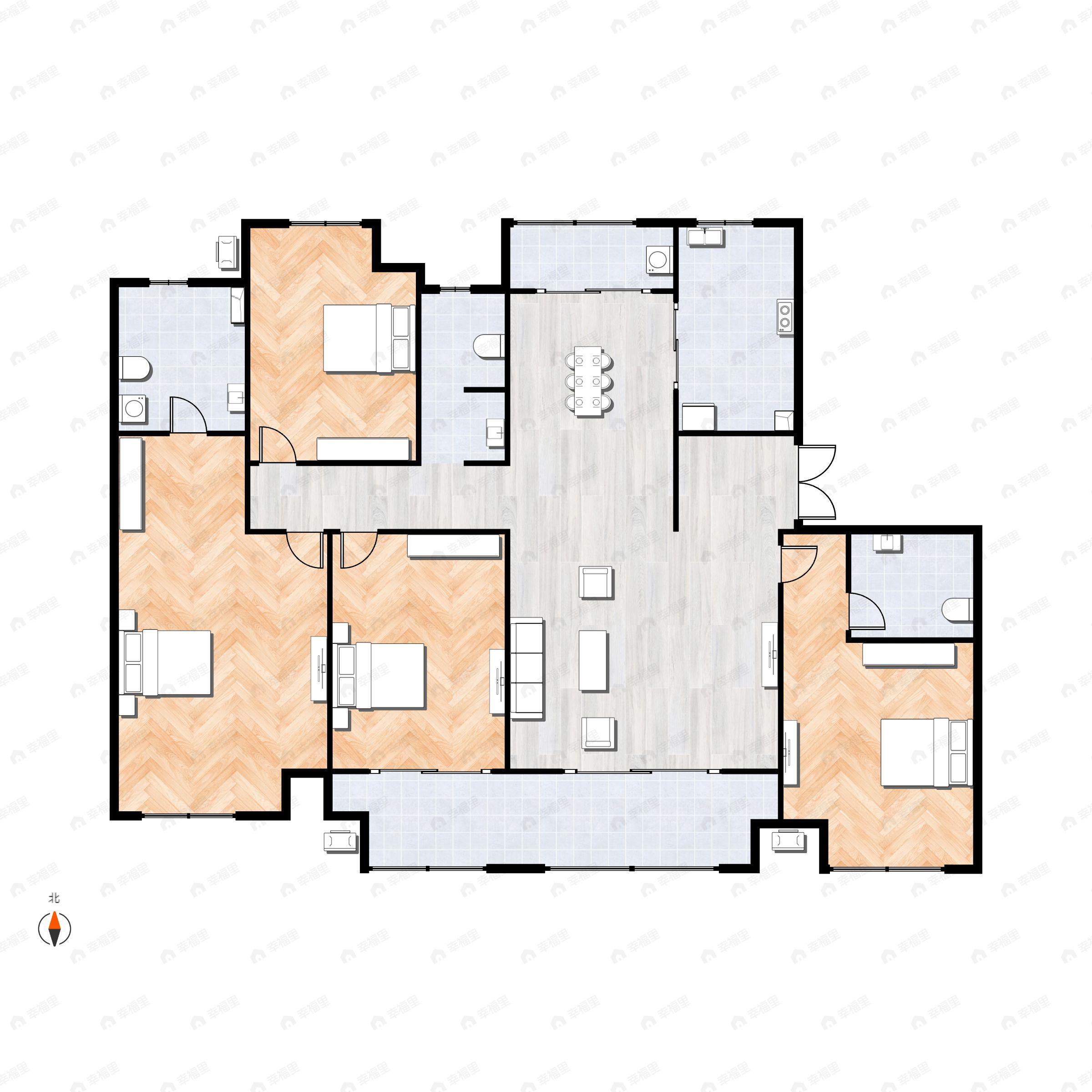 洺悦城4室2厅3卫户型图