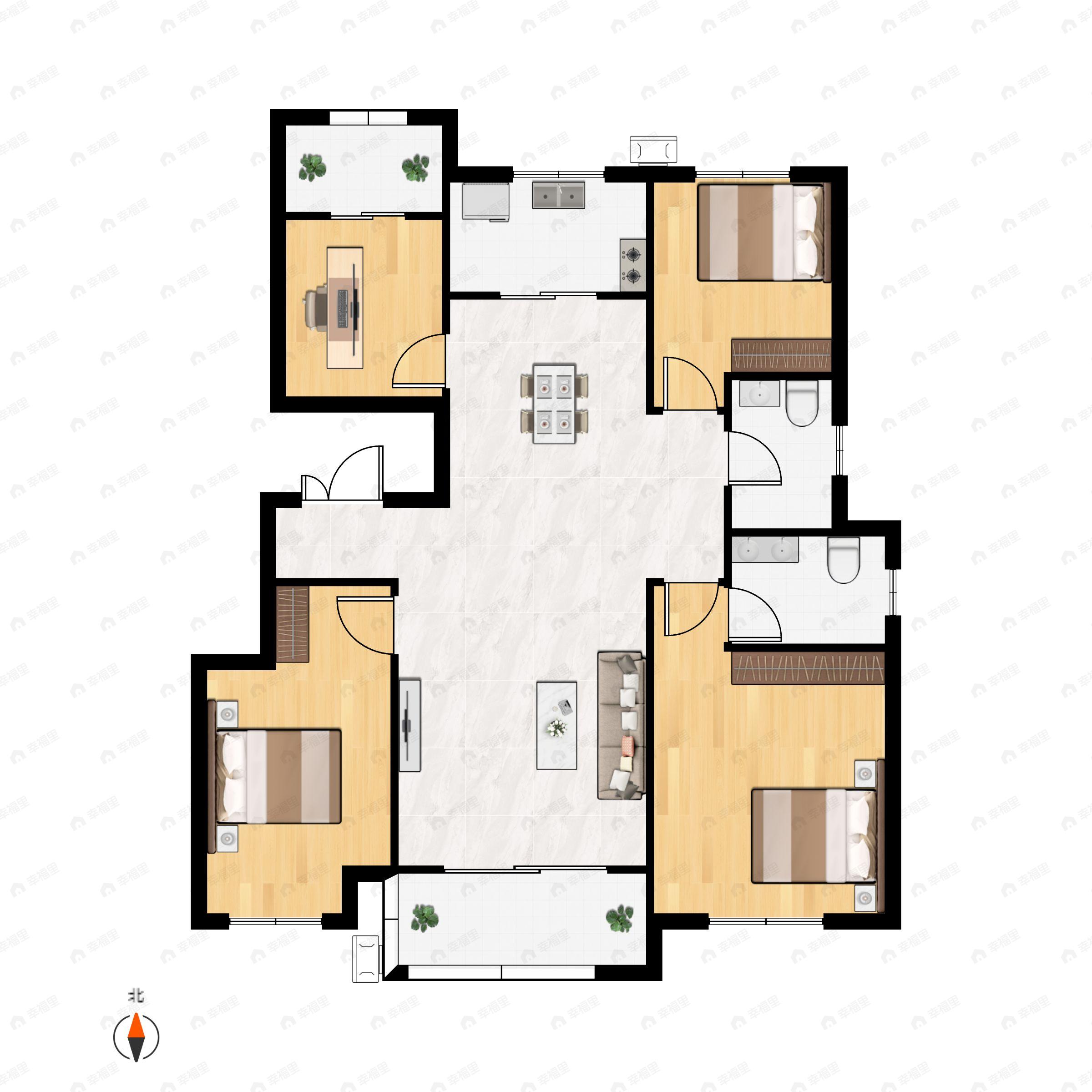 中铁琉森水岸4室2厅2卫户型图