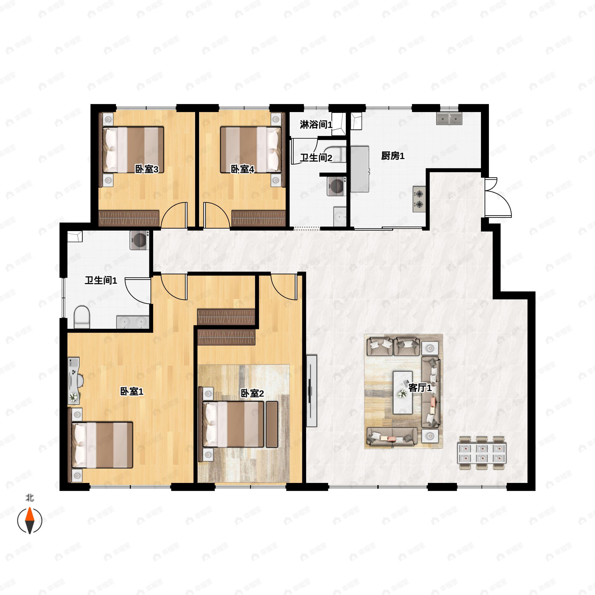 汇置尚岛4室2厅2卫户型图