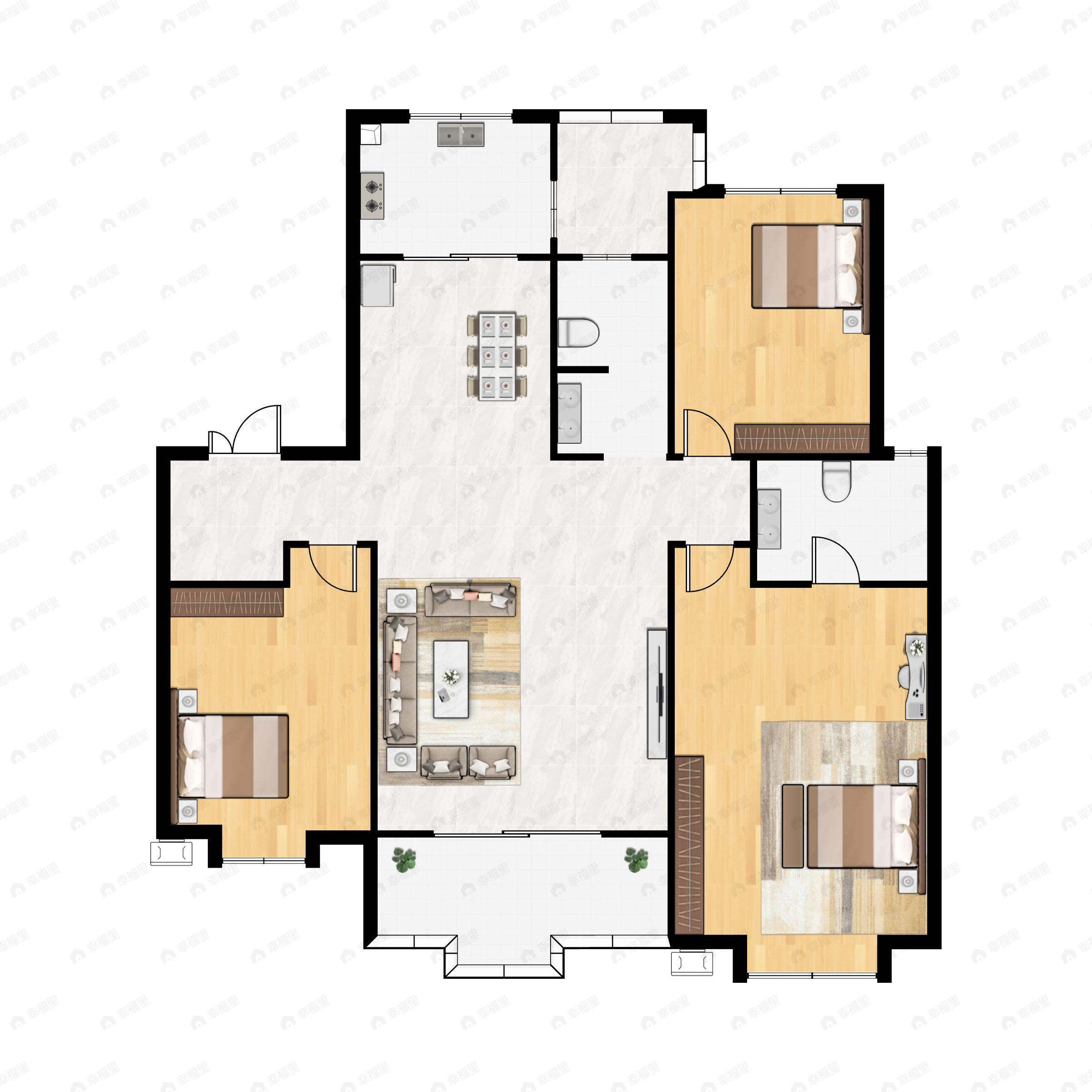 3室2厅2卫建面149平户型图
