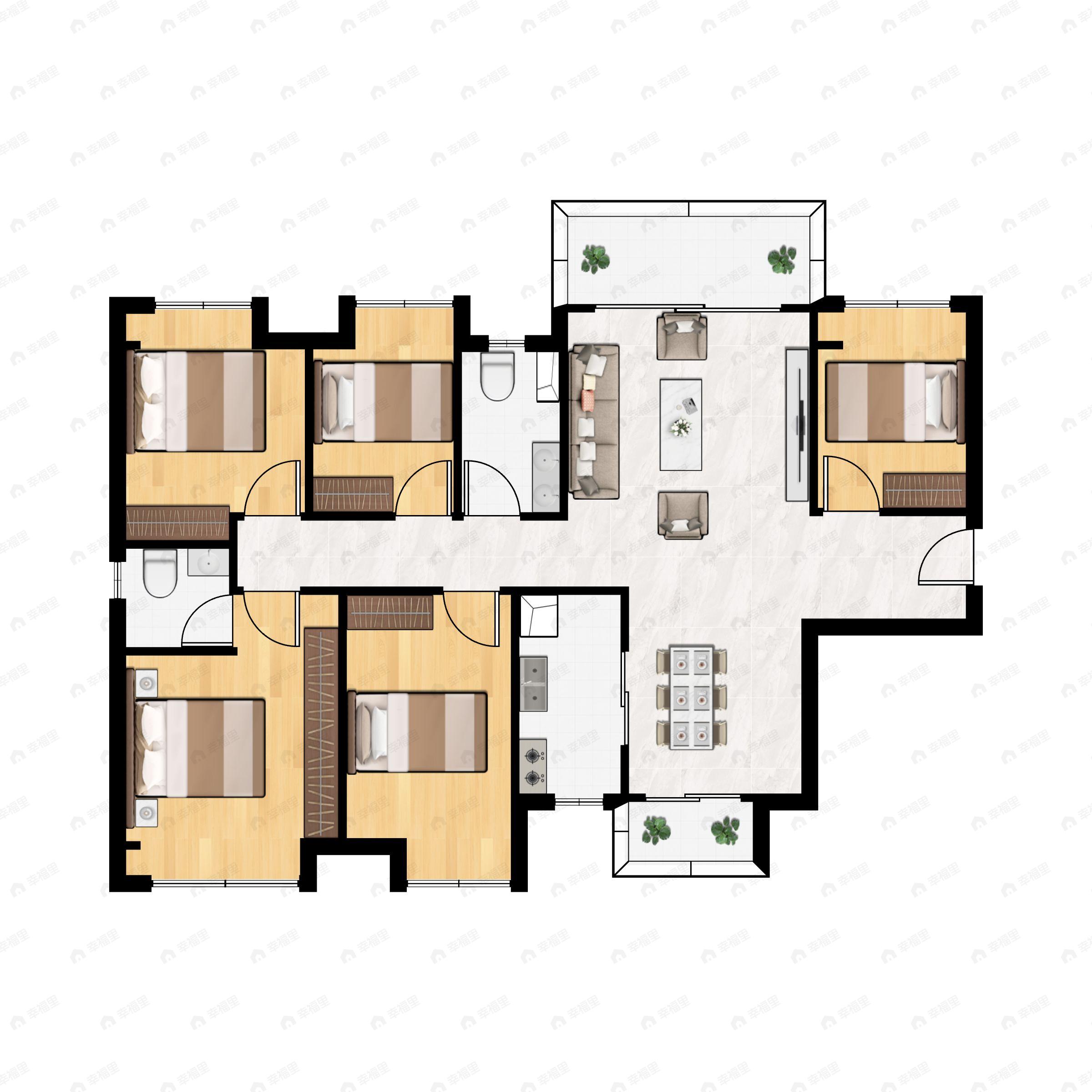 保利爱乐小镇5室2厅2卫户型图