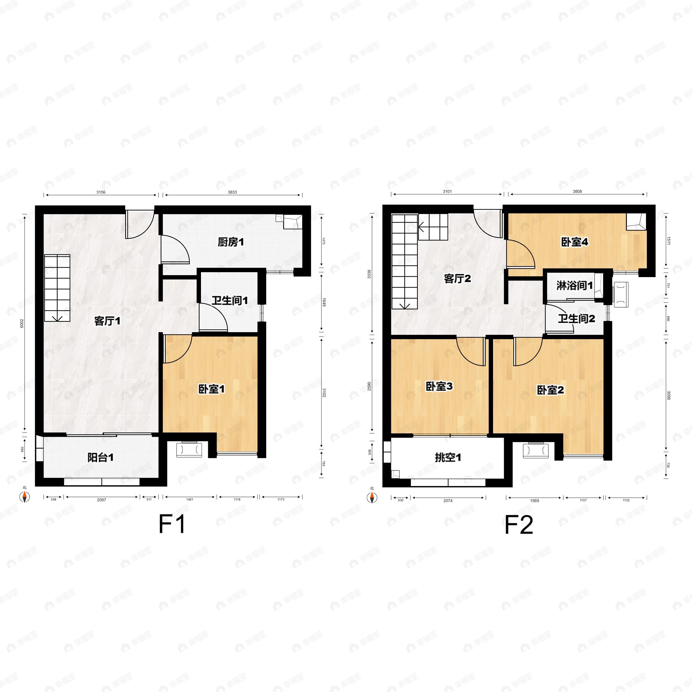 4室3厅2卫建面120平户型图