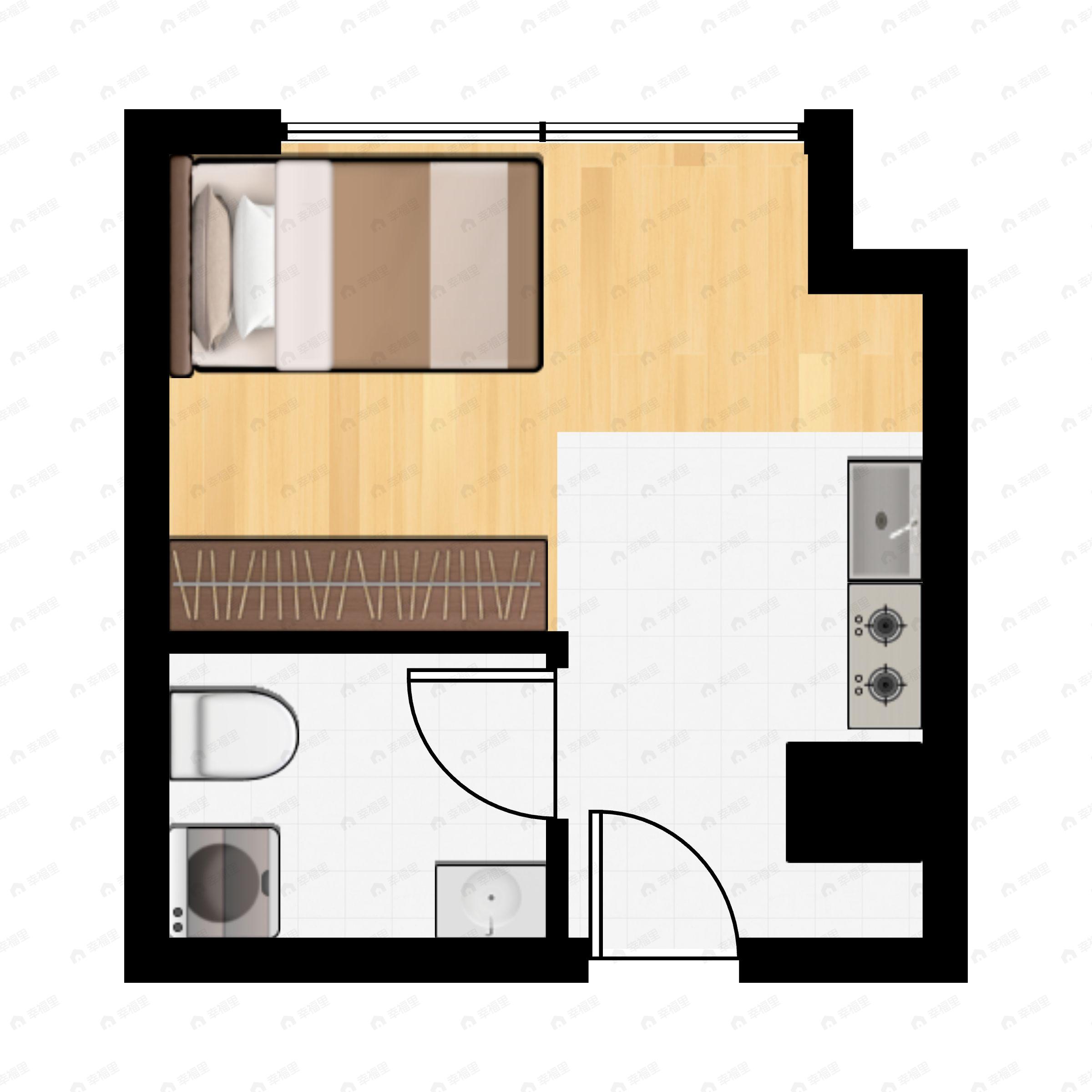 1室1厅1卫建面35平户型图