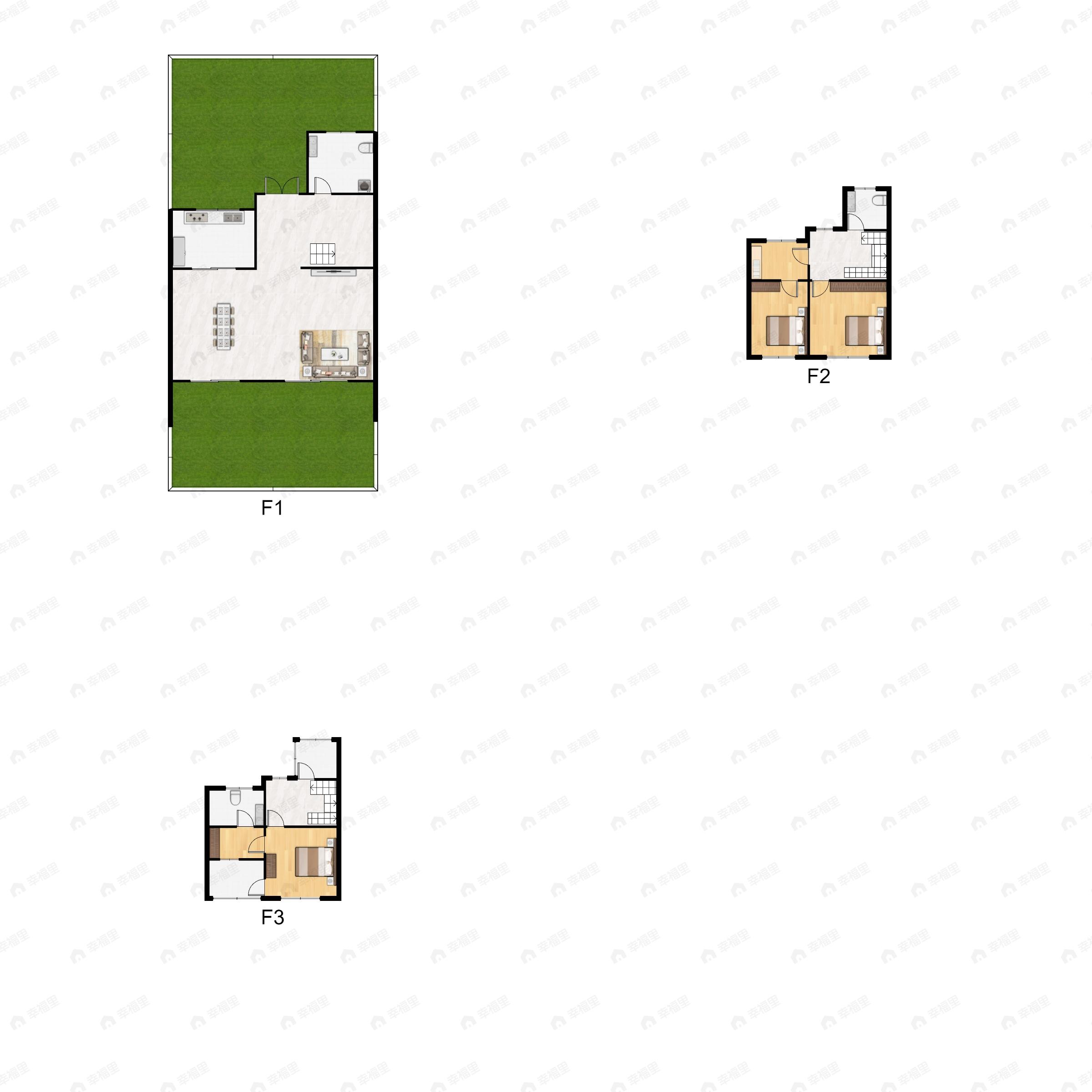 3室2厅3卫建面198平户型图