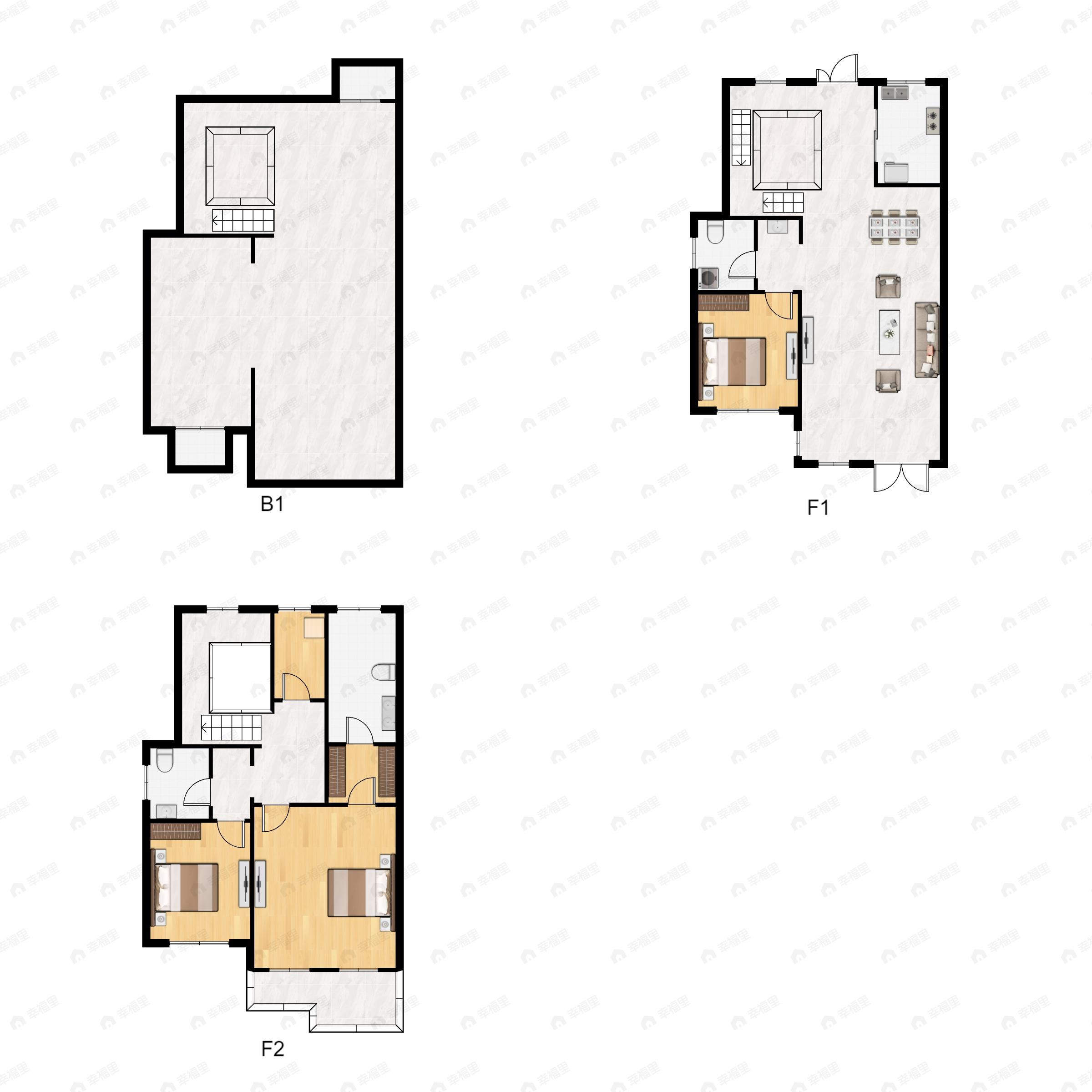 4室2厅3卫建面141平北|南户型图