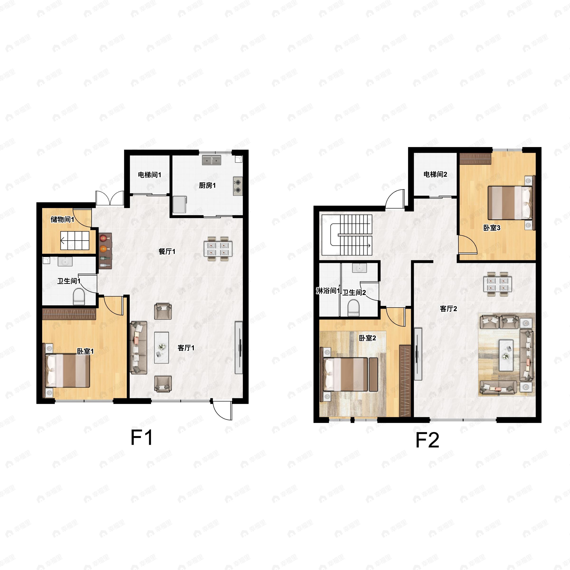 3室3厅2卫建面203平南户型图