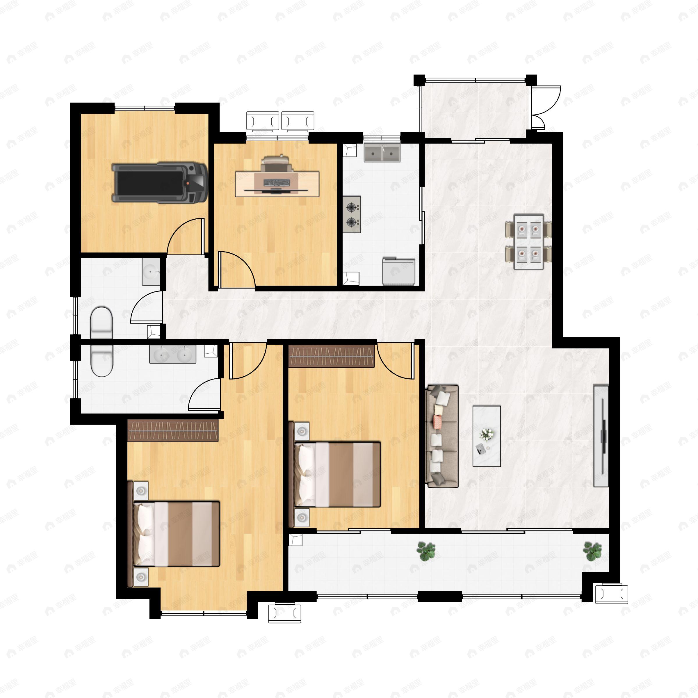 4室2厅2卫建面145平户型图
