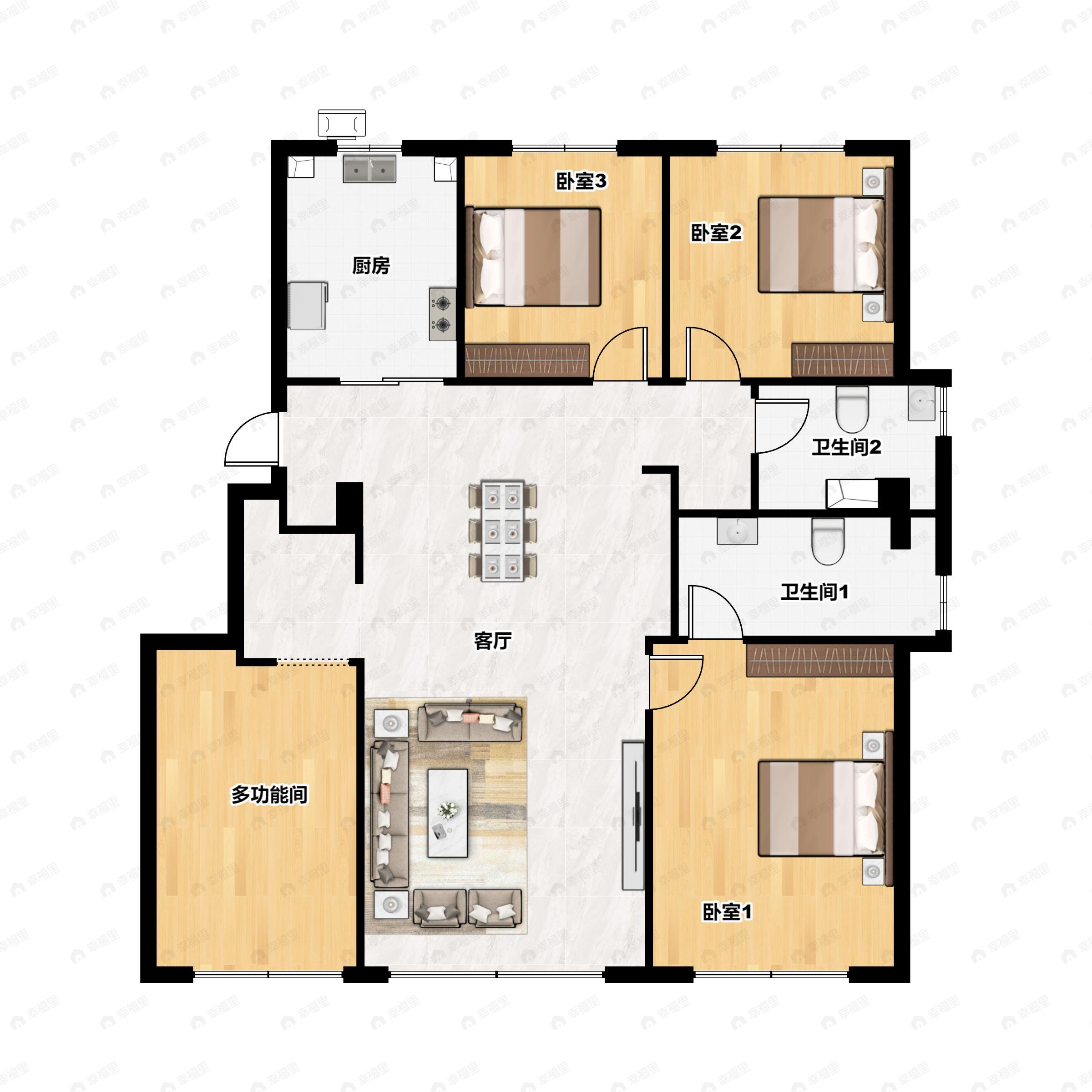 越秀星樾4室2厅2卫户型图