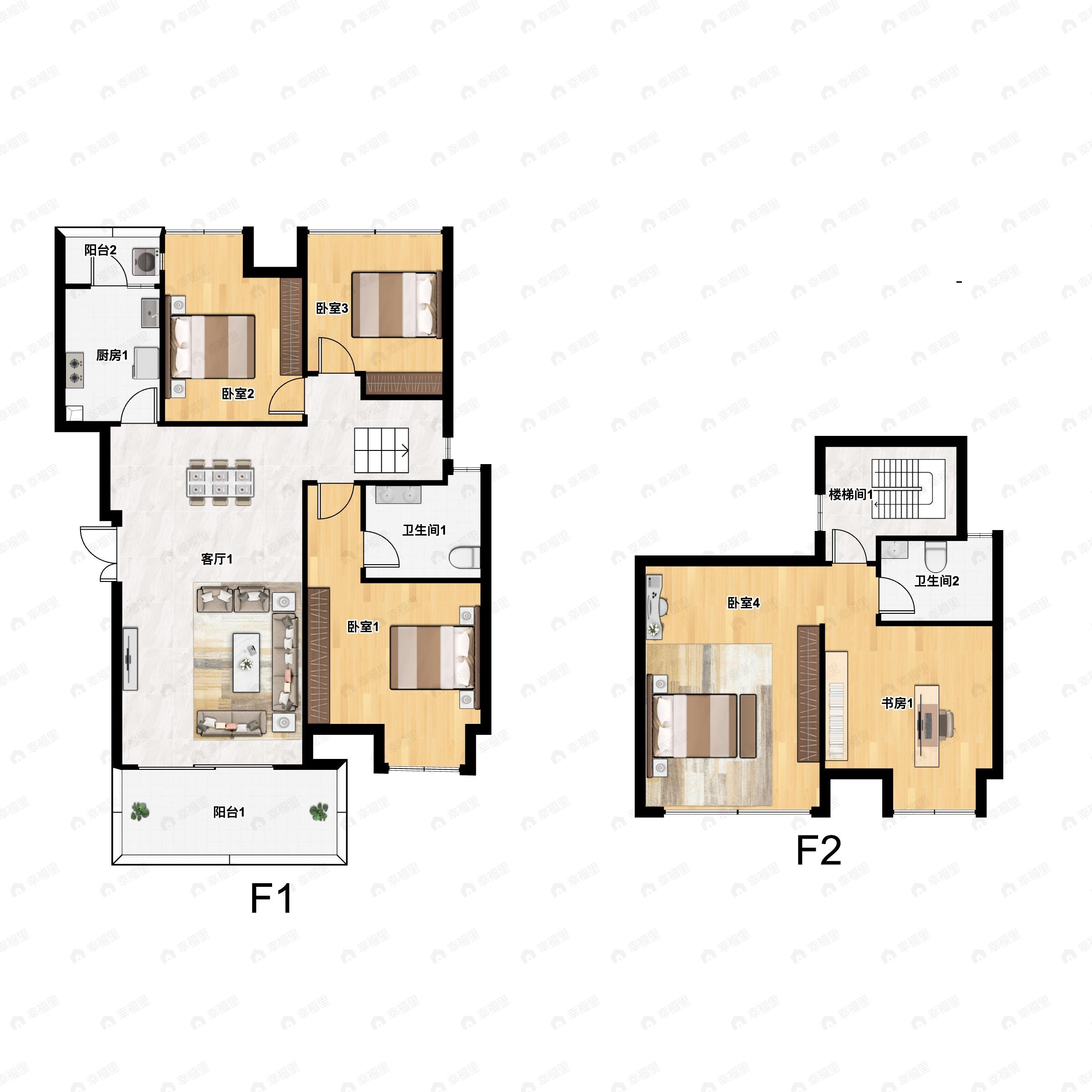 4室2厅2卫建面126平undefined户型图