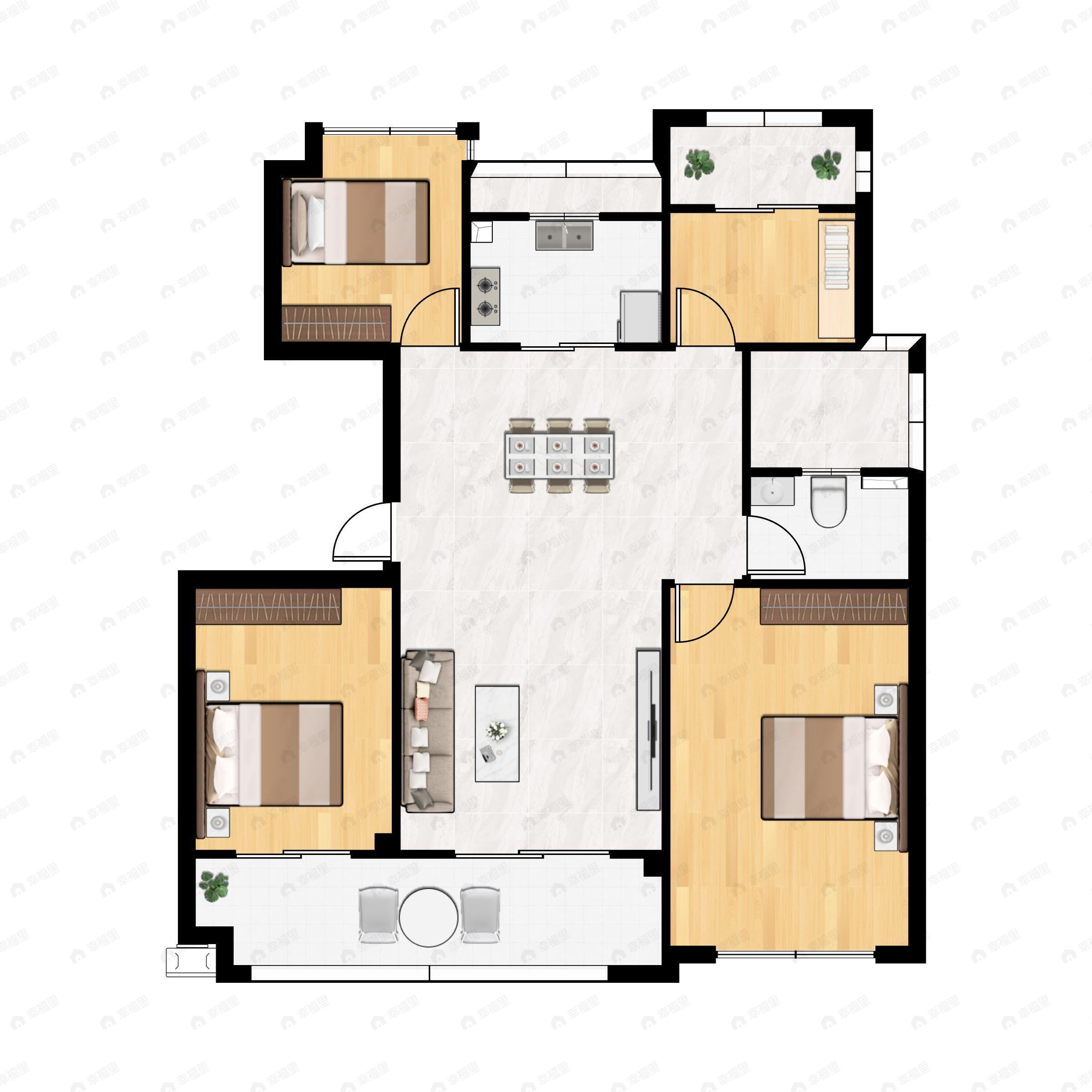 颐和山庄4室2厅1卫户型图
