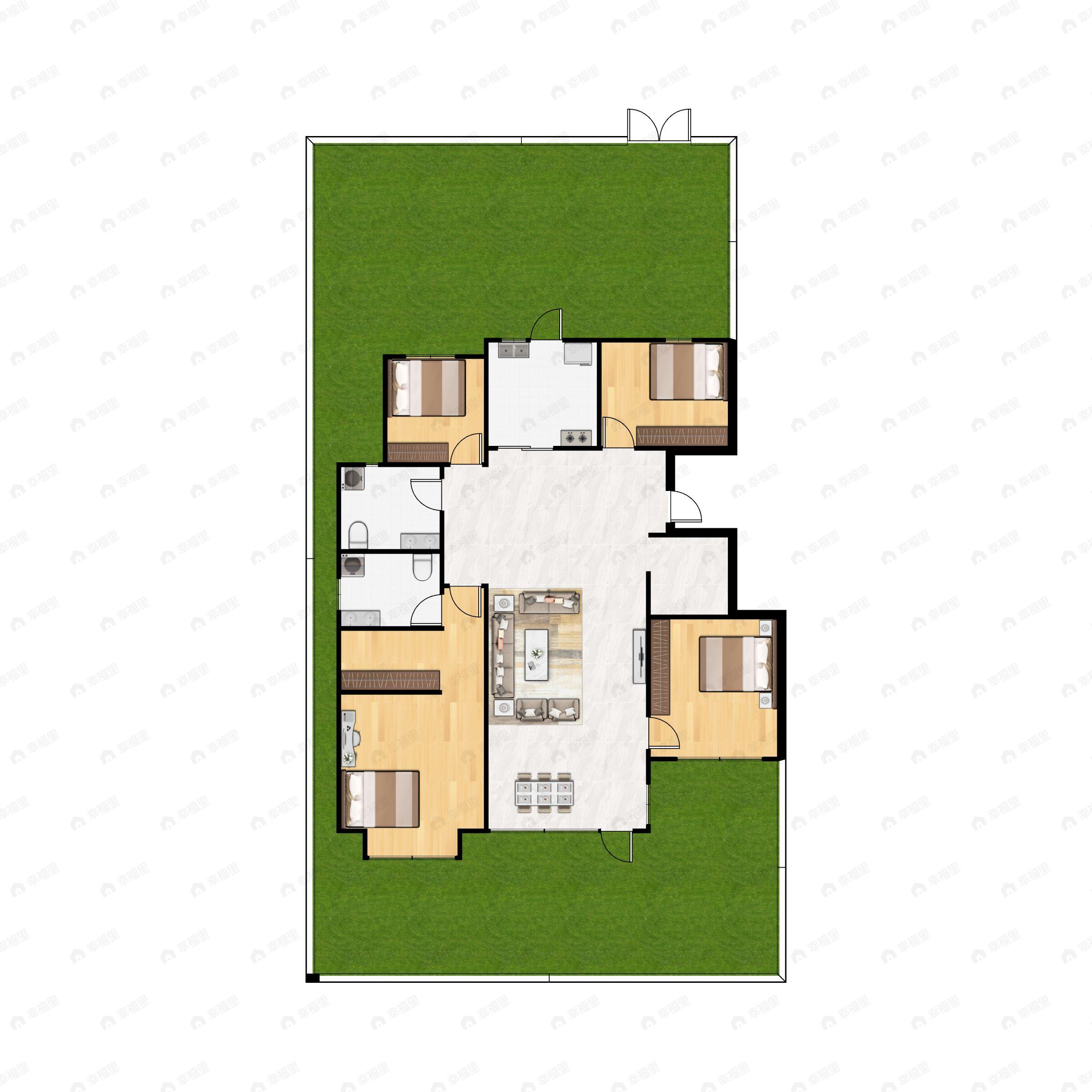4室2厅2卫建面144平南|北户型图
